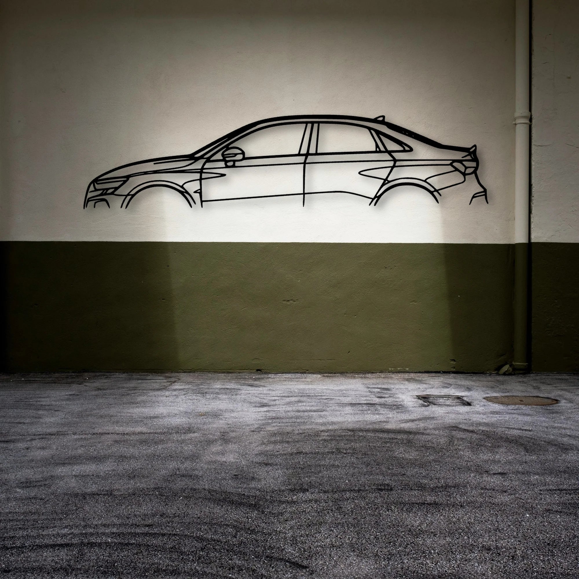 RS3 8Y Classic Silhouette Metal Wall Art - Automotive Garage Decor