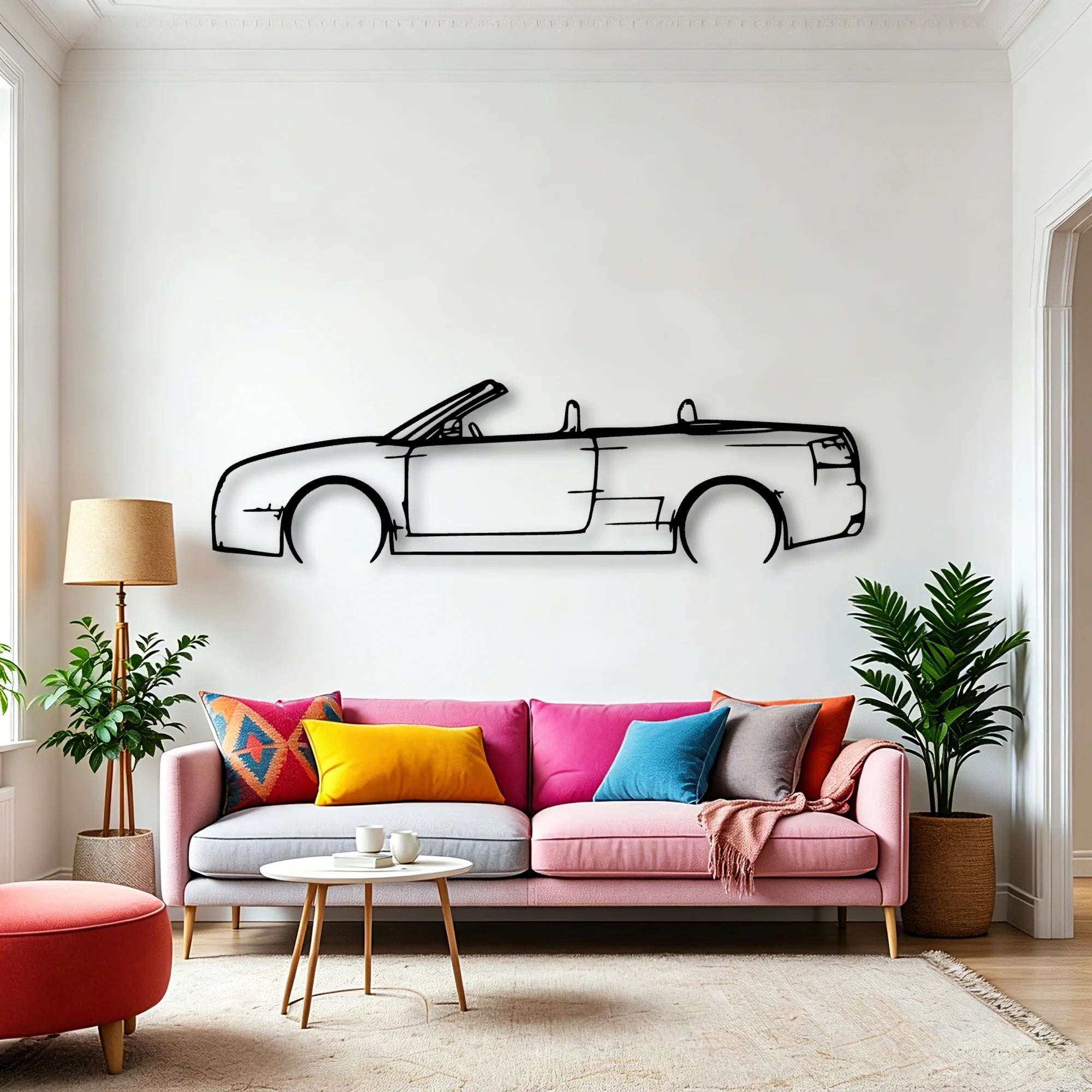 RS4 2006 Cabriolet Classic Silhouette Metal Wall Art - Automotive Garage Decor