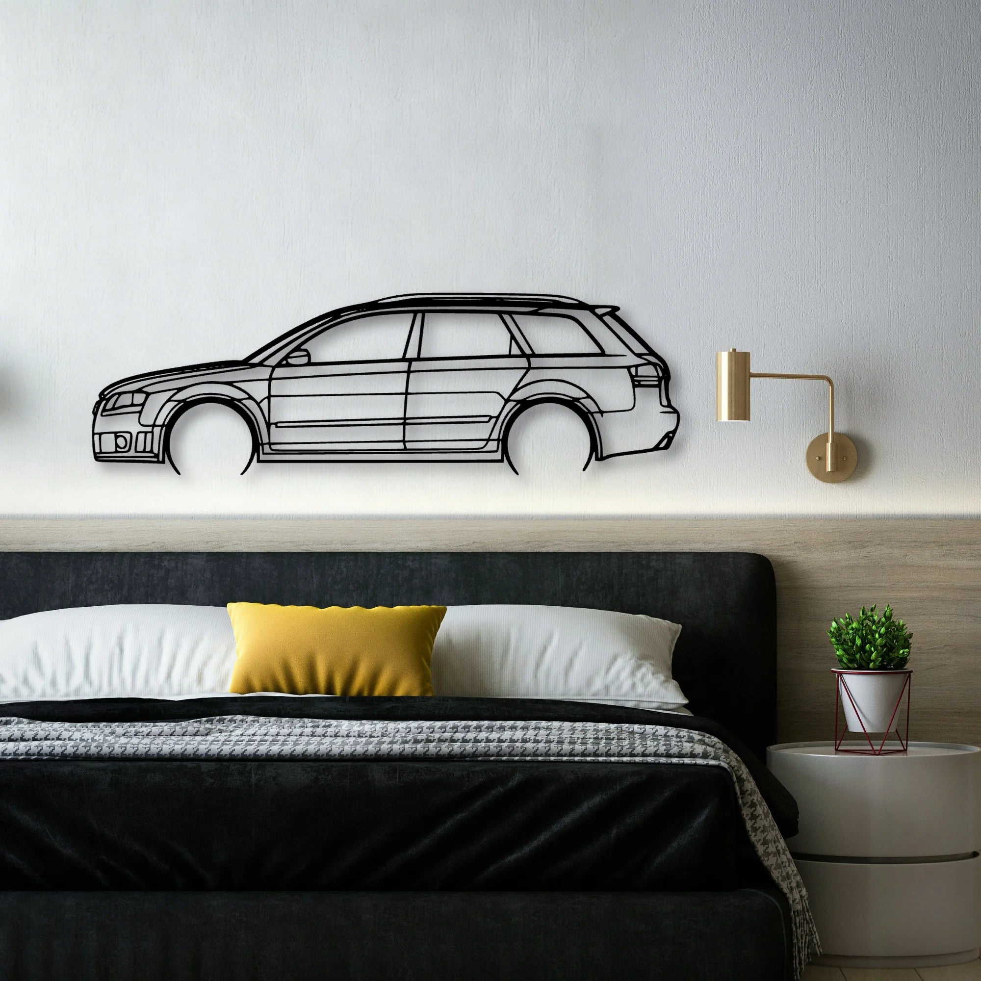 RS4 Avant 2006 Classic Silhouette Metal Wall Art - Automotive Garage Decor