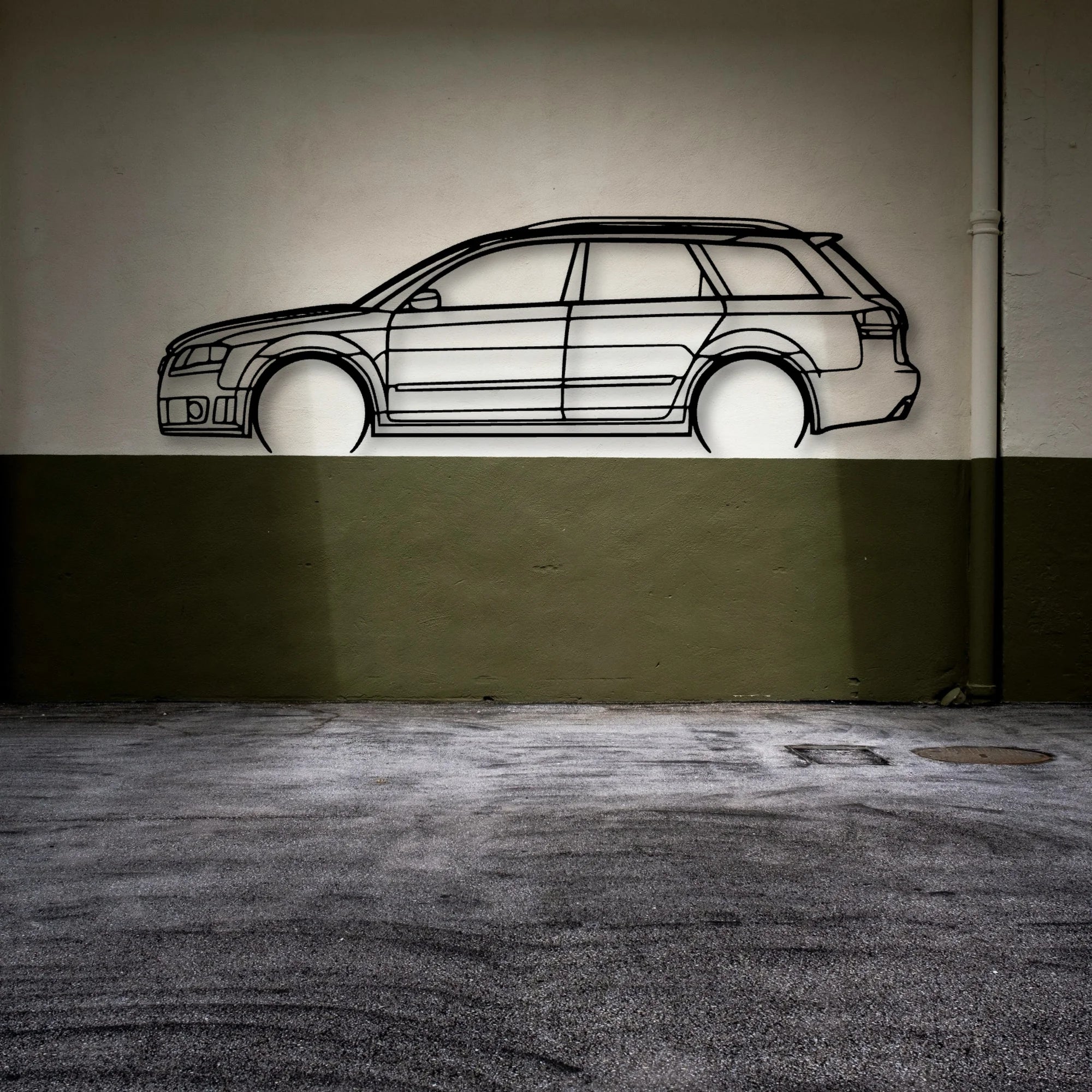 RS4 Avant 2006 Classic Silhouette Metal Wall Art - Automotive Garage Decor