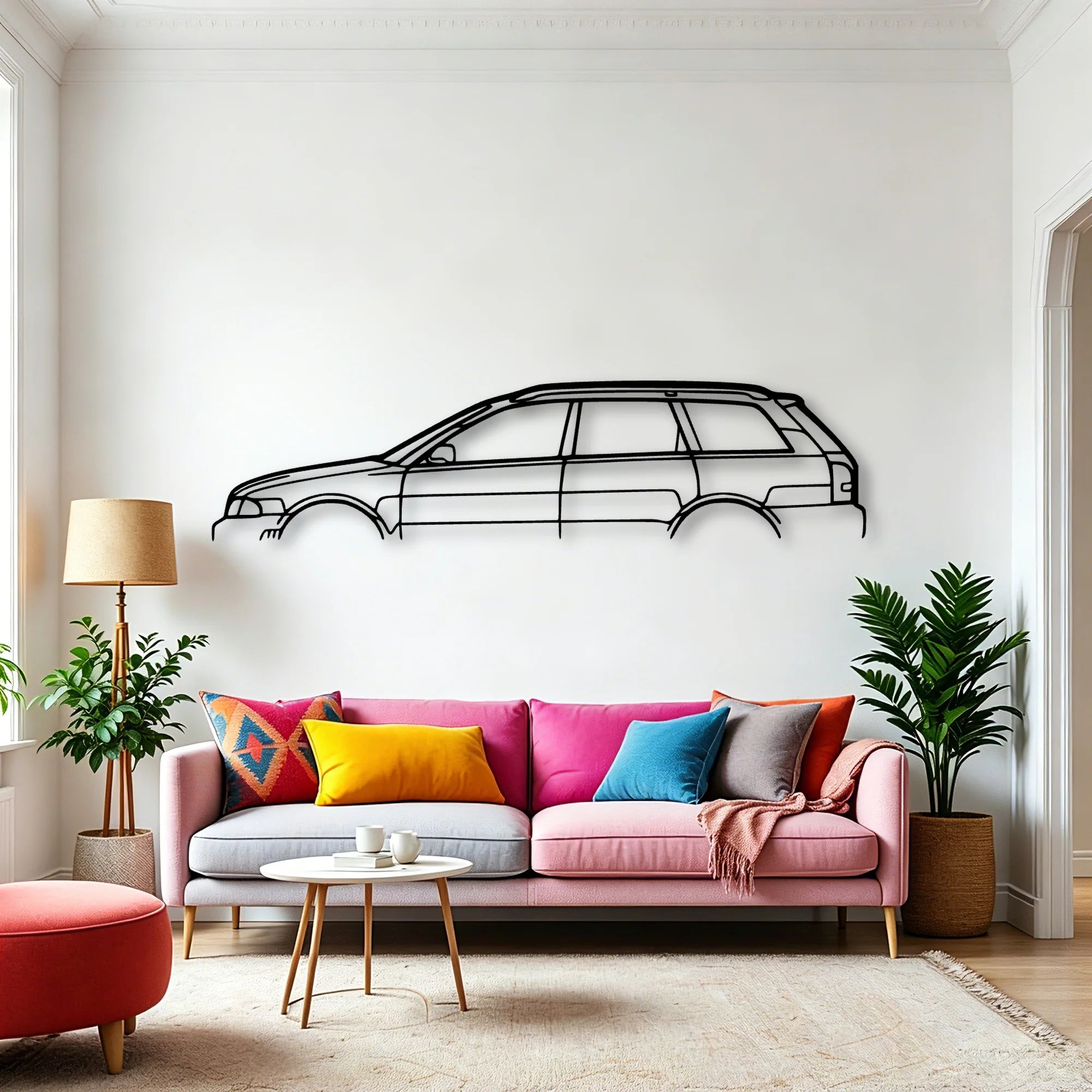 RS4 B5 2001 Classic Silhouette Metal Wall Art - Automotive Garage Decor