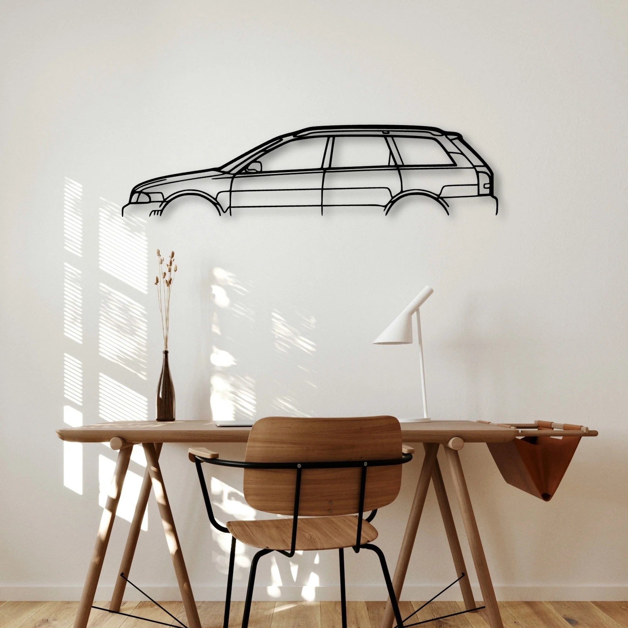 RS4 B5 2001 Classic Silhouette Metal Wall Art - Automotive Garage Decor