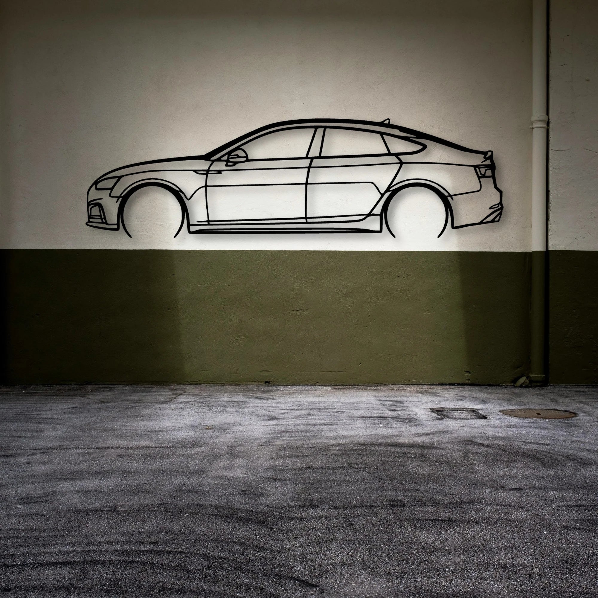 RS5 Sportback MK2 Classic Silhouette Metal Wall Art - Automotive Garage Decor