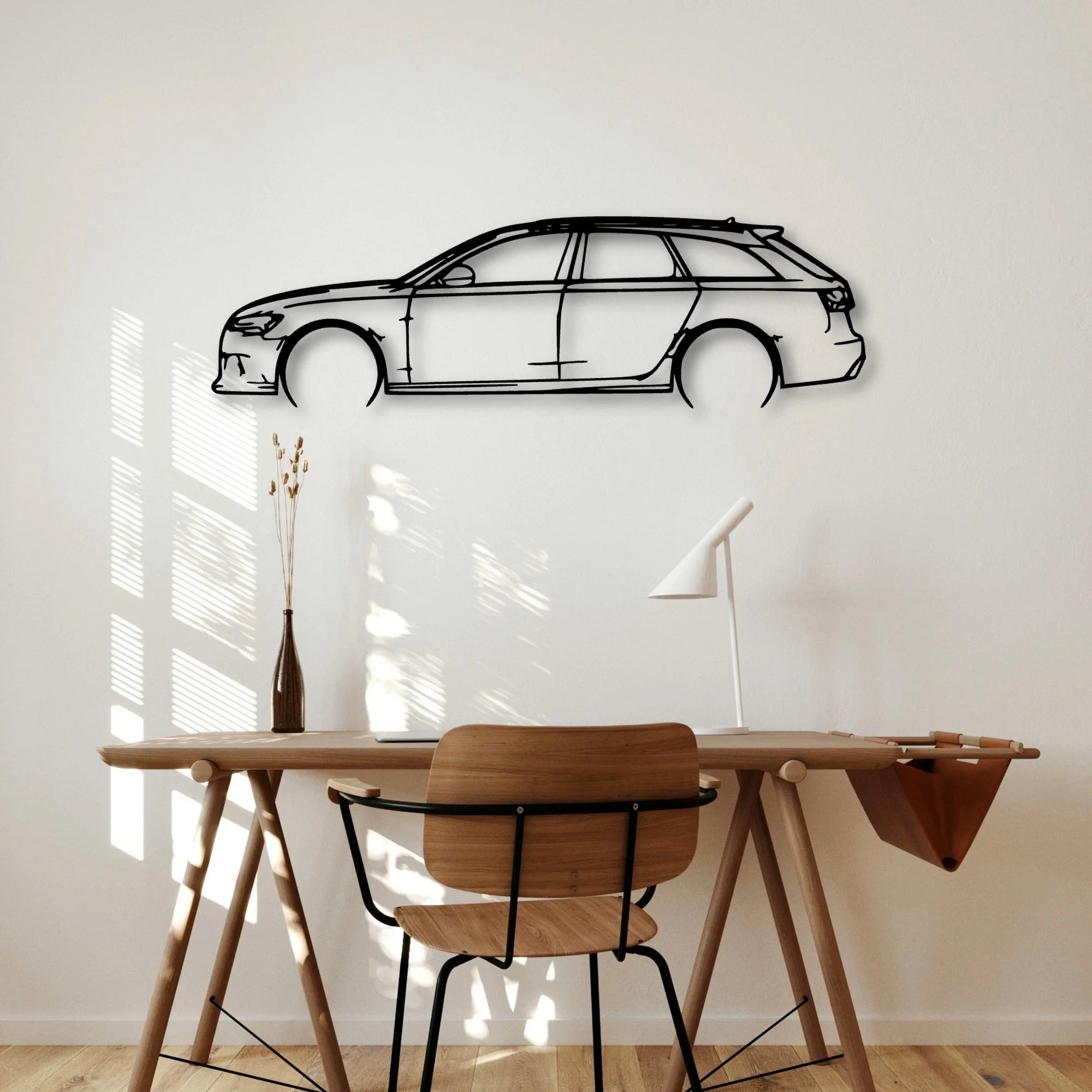 RS6 2016 Classic Silhouette Metal Wall Art - Automotive Garage Decor
