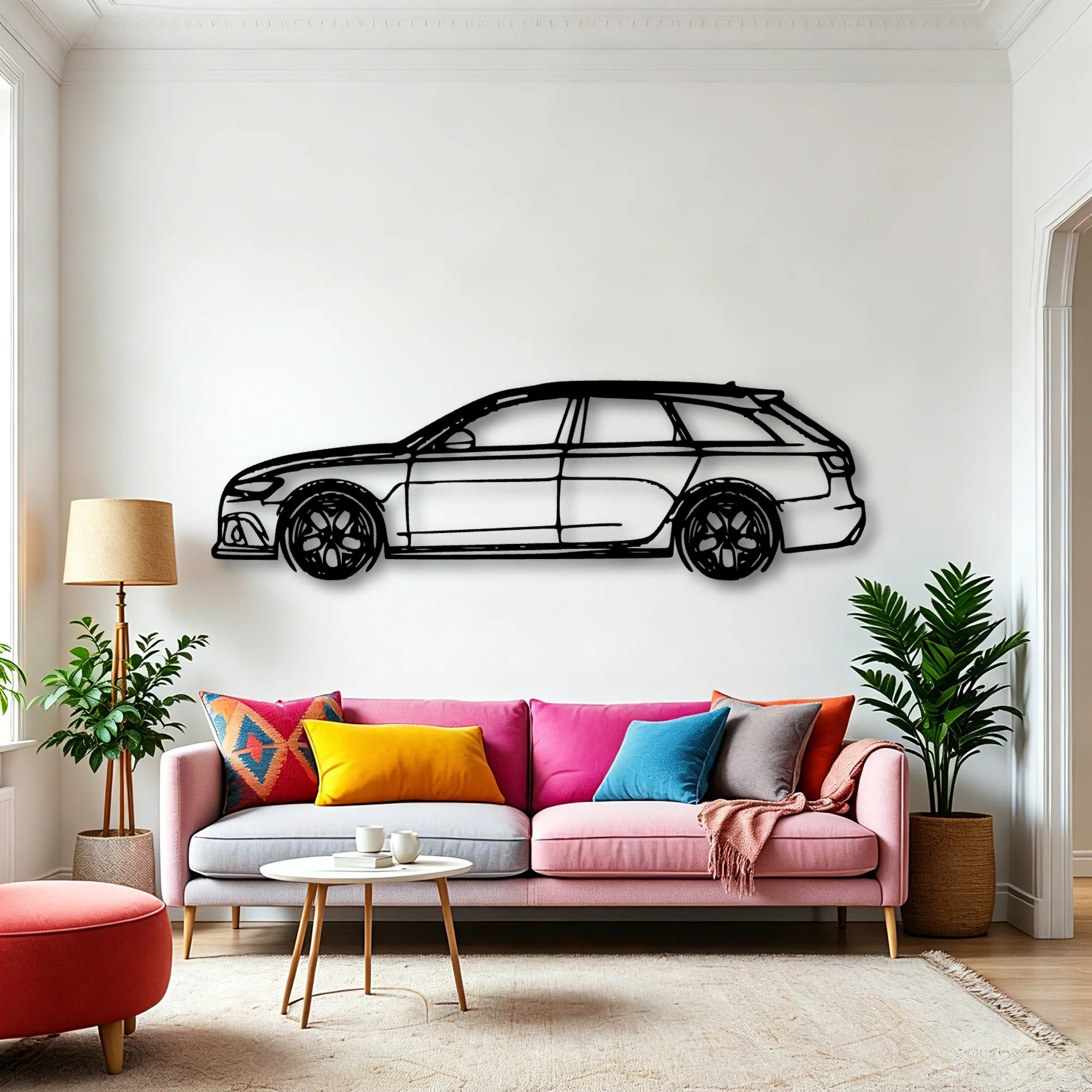 RS6 C7 Classic Silhouette Metal Wall Art - Automotive Garage Decor