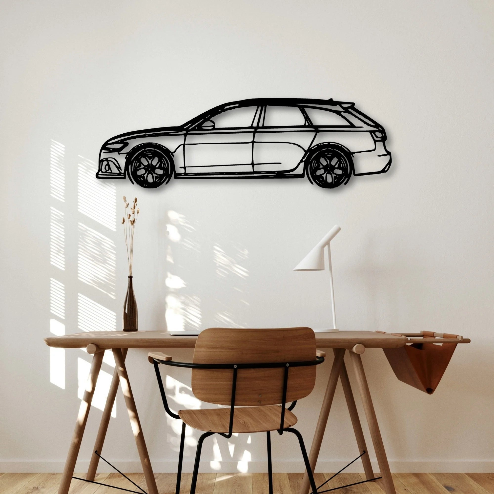 RS6 C7 Classic Silhouette Metal Wall Art - Automotive Garage Decor