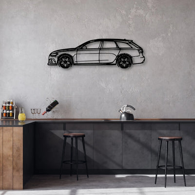 RS6 C7 Classic Silhouette Metal Wall Art - Automotive Garage Decor