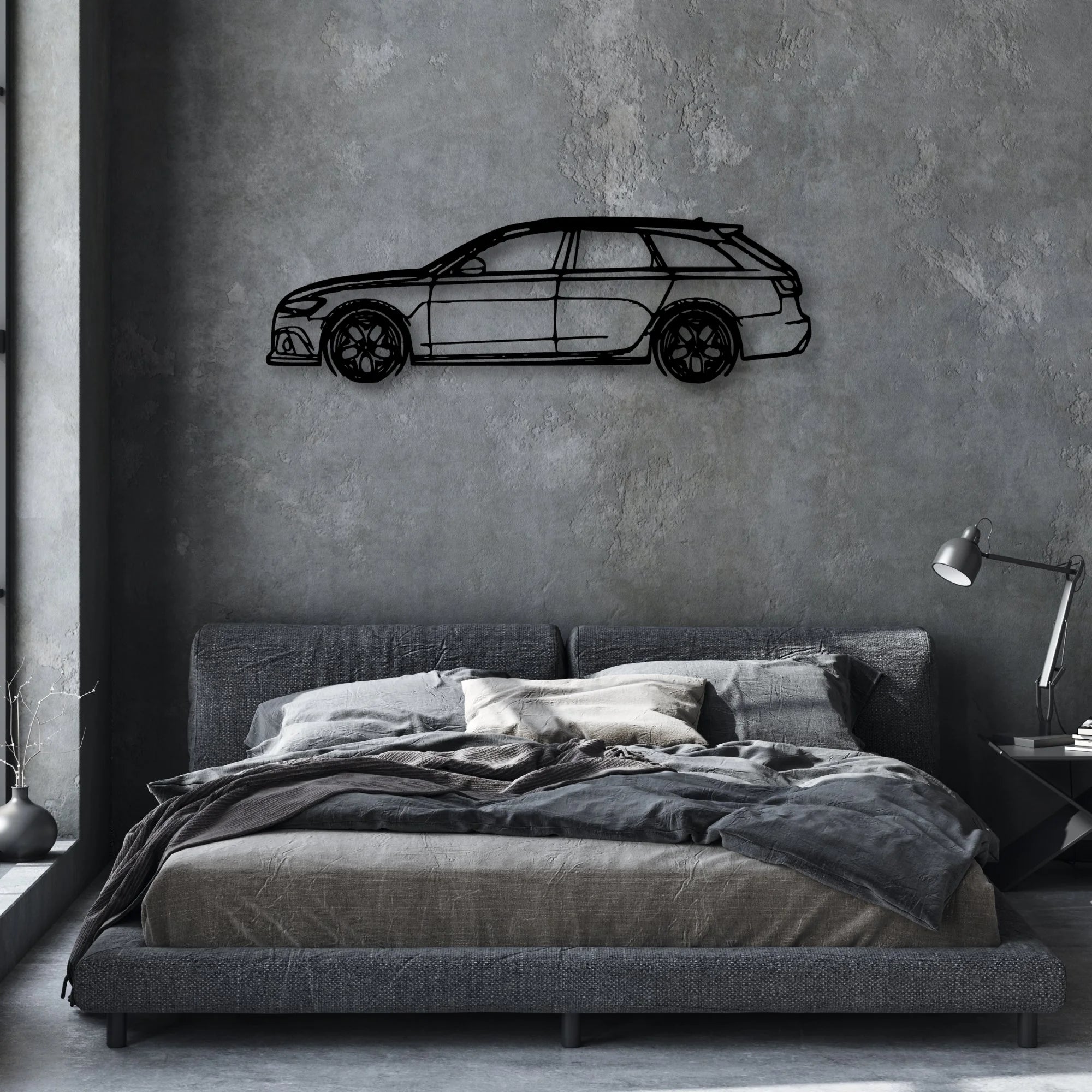 RS6 C7 Classic Silhouette Metal Wall Art - Automotive Garage Decor