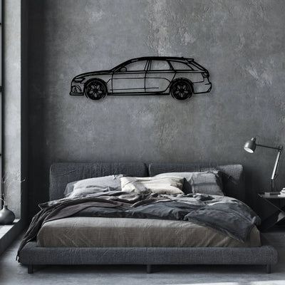 RS6 C7 Classic Silhouette Metal Wall Art - Automotive Garage Decor