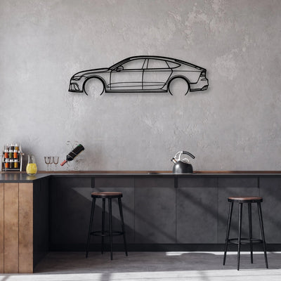 RS7 Mk1 2 Classic Silhouette Metal Wall Art - Automotive Garage Decor