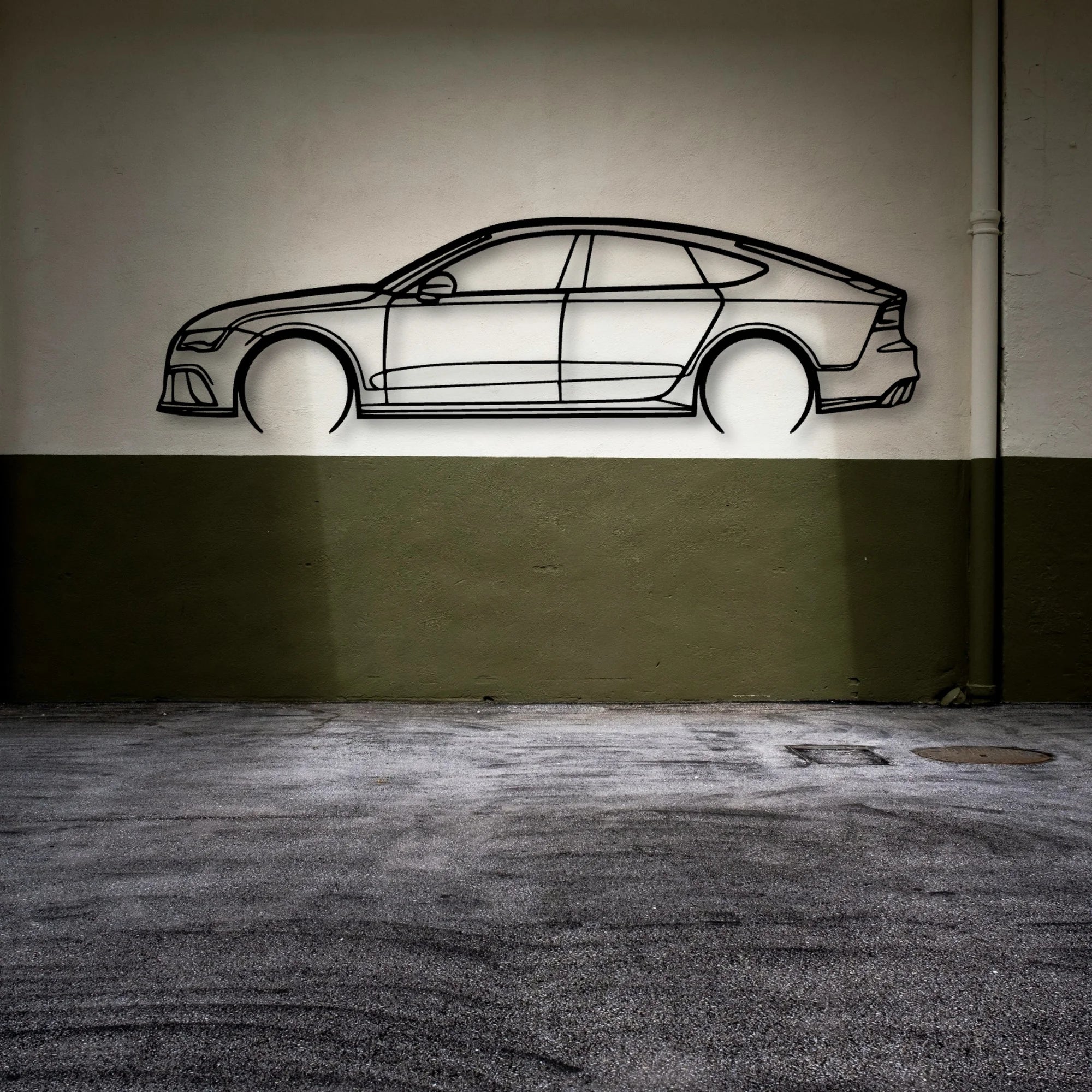 RS7 MK1 2 Classic Silhouette Metal Wall Art - Automotive Garage Decor