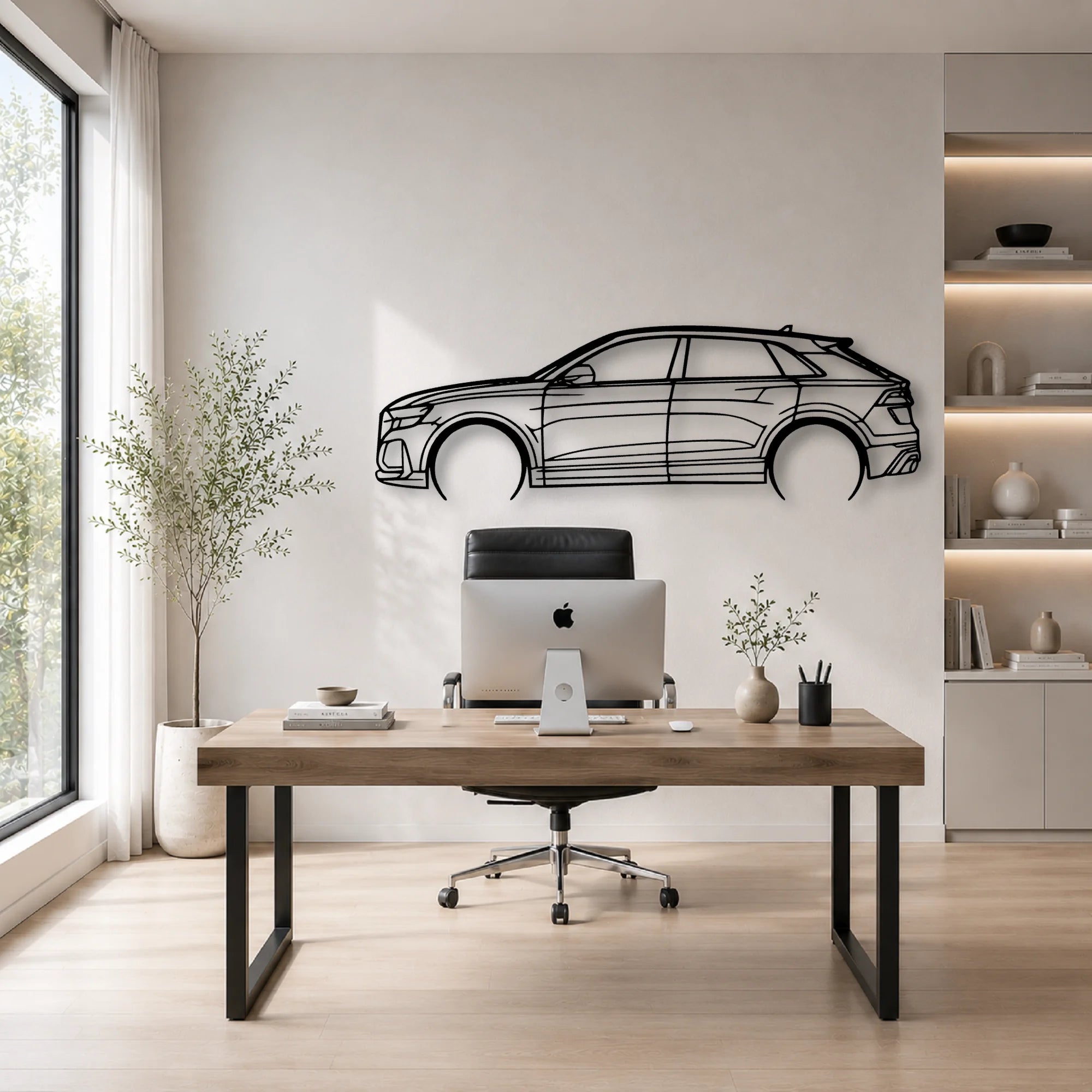 RSQ8 2022 Classic Silhouette Metal Wall Art - Automotive Garage Decor