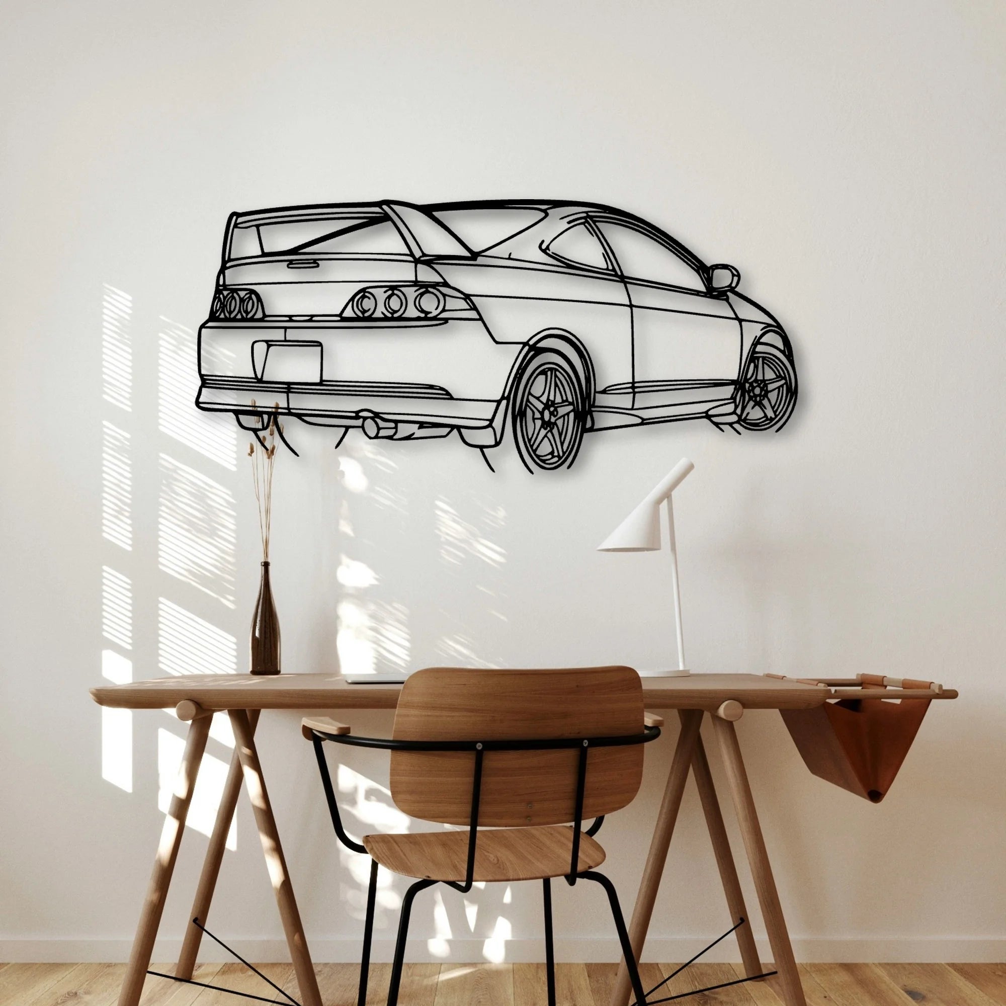 RSX Type S Angle Classic Silhouette Metal Wall Art - Automotive Garage Decor