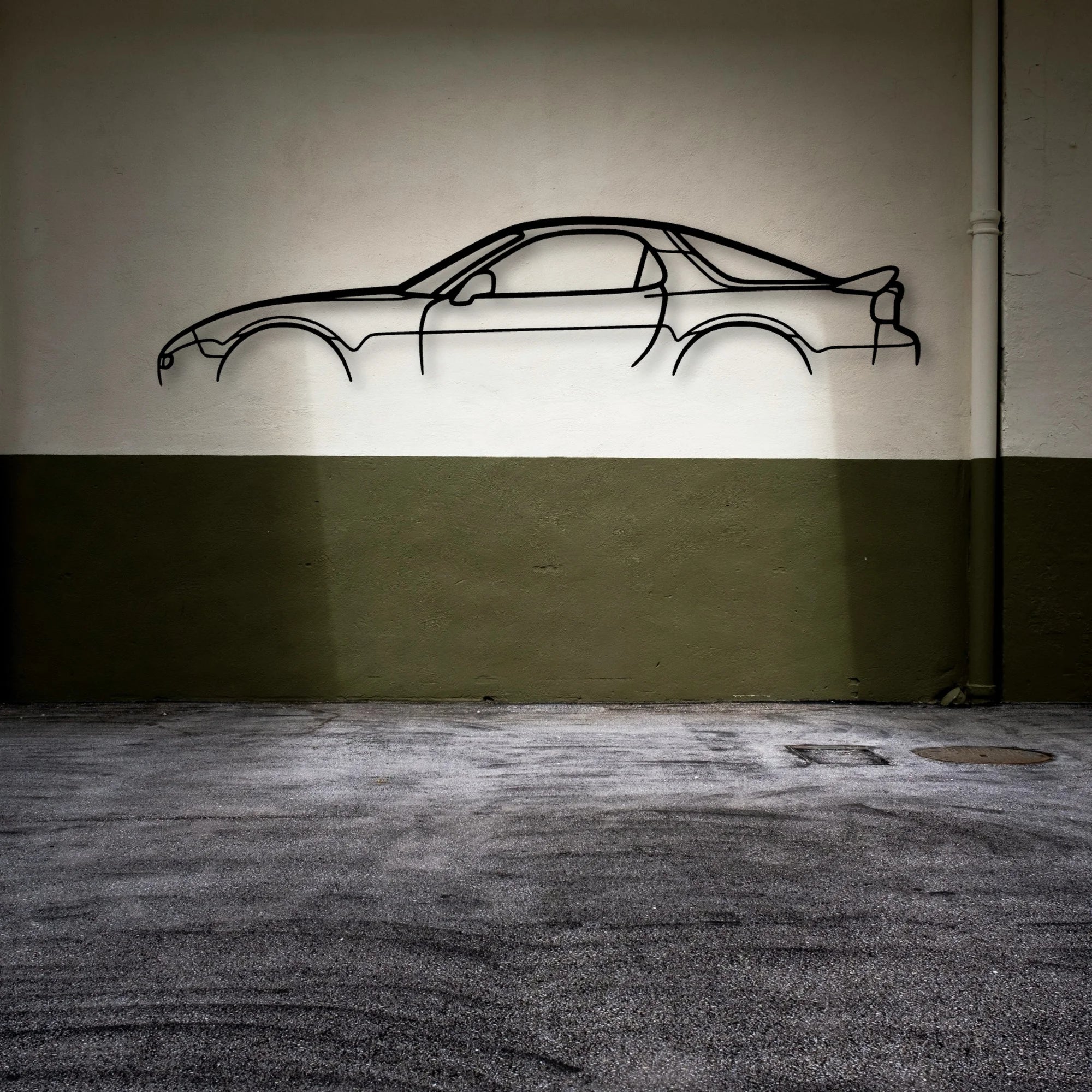 RX 7 FD Classic Silhouette Metal Wall Art - Automotive Garage Decor