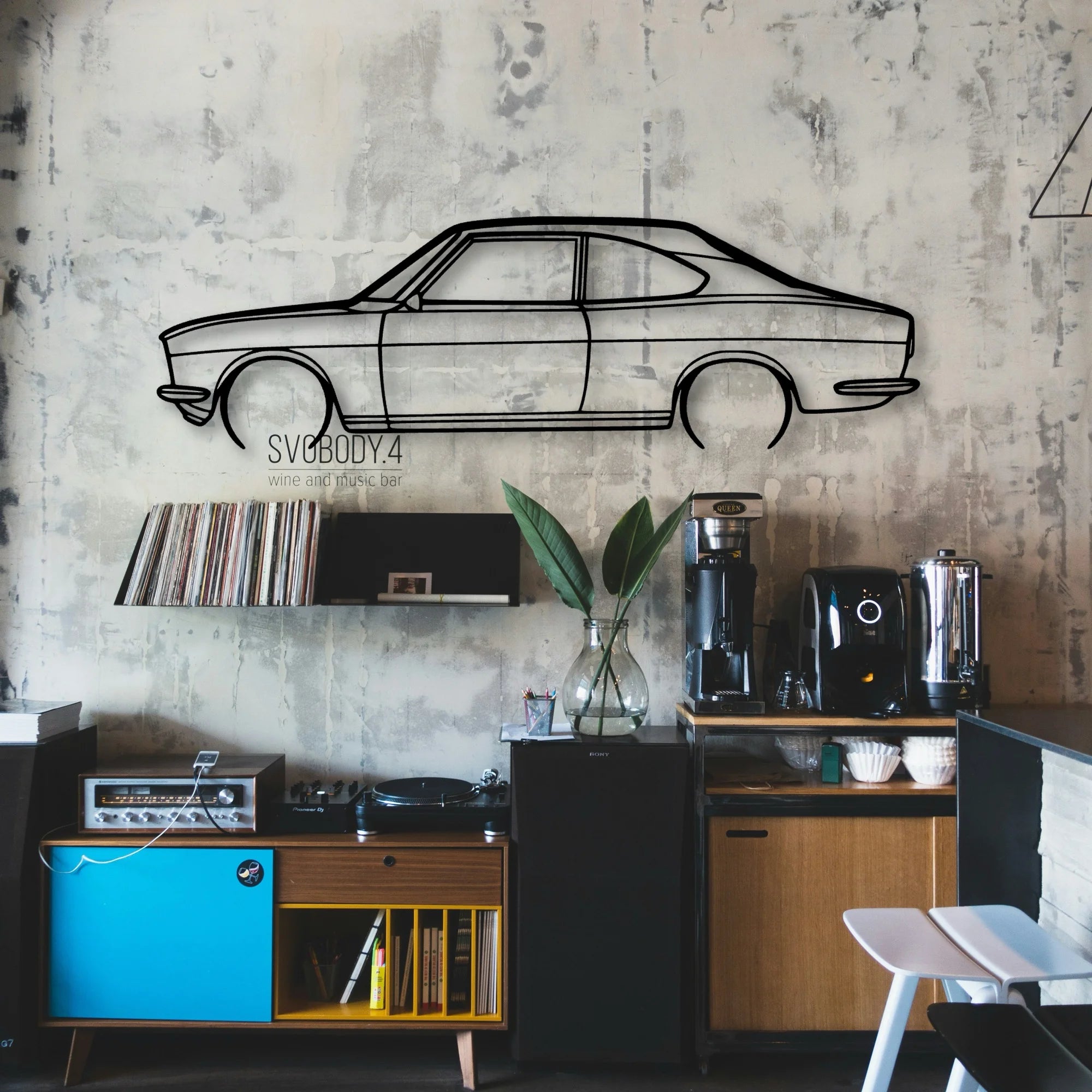 RX2 1972 Classic Silhouette Metal Wall Art - Automotive Garage Decor