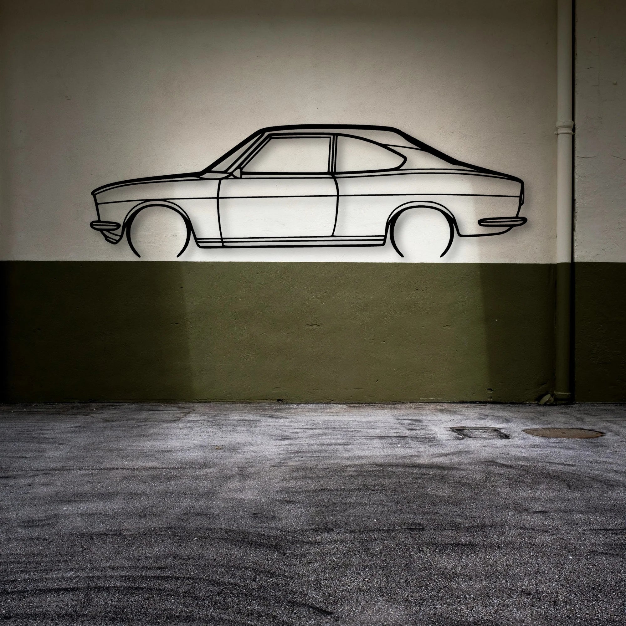 RX2 1972 Classic Silhouette Metal Wall Art - Automotive Garage Decor
