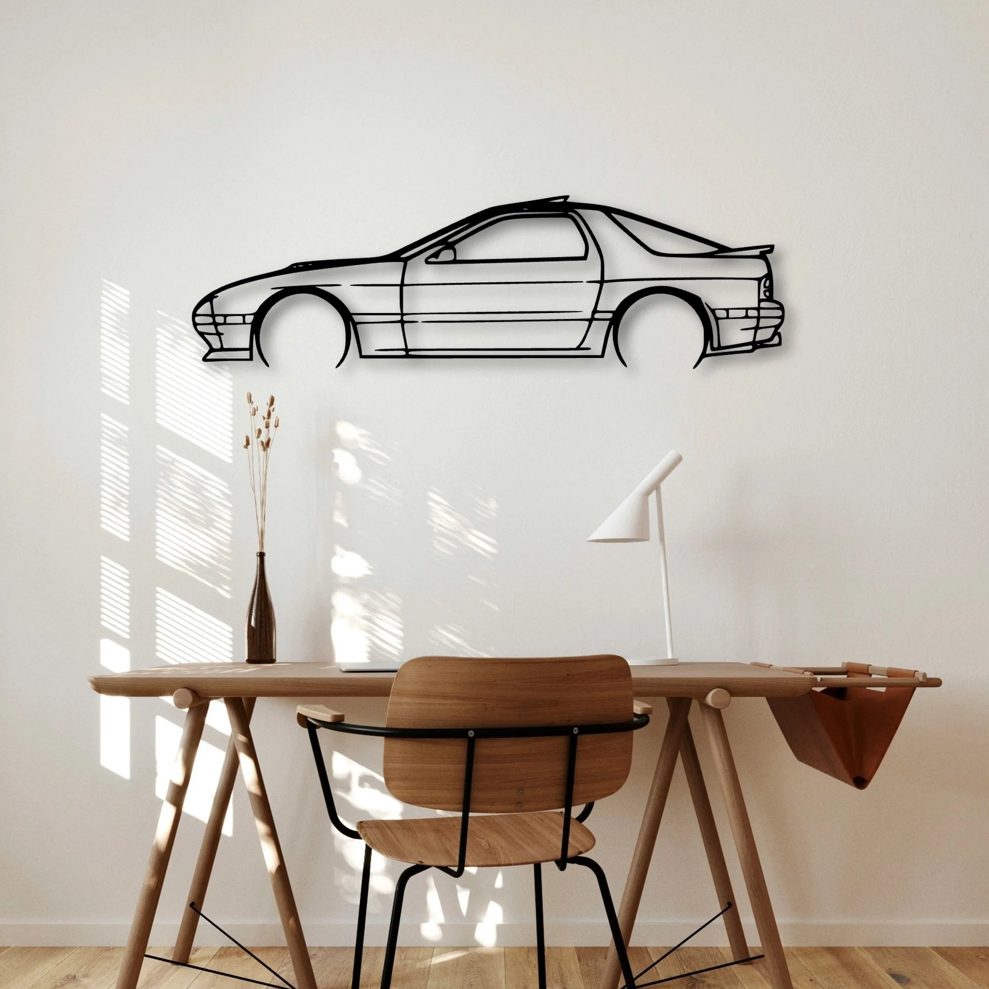 RX7 1989 Classic Silhouette Metal Wall Art - Automotive Garage Decor
