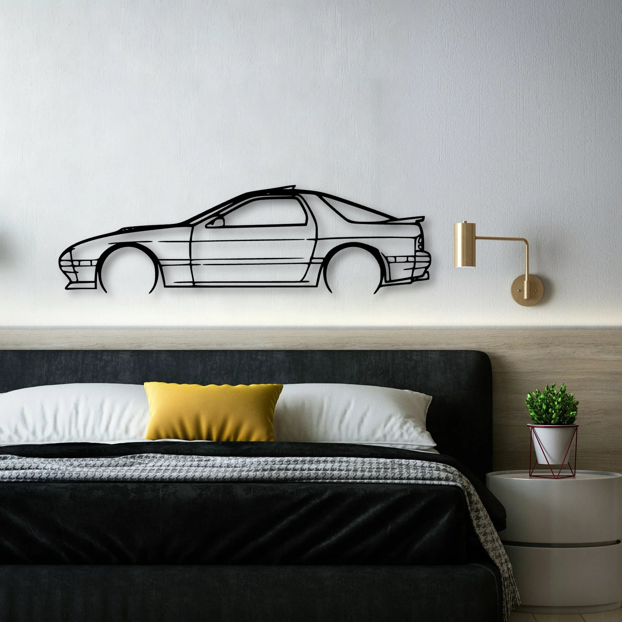 RX7 1989 Classic Silhouette Metal Wall Art - Automotive Garage Decor