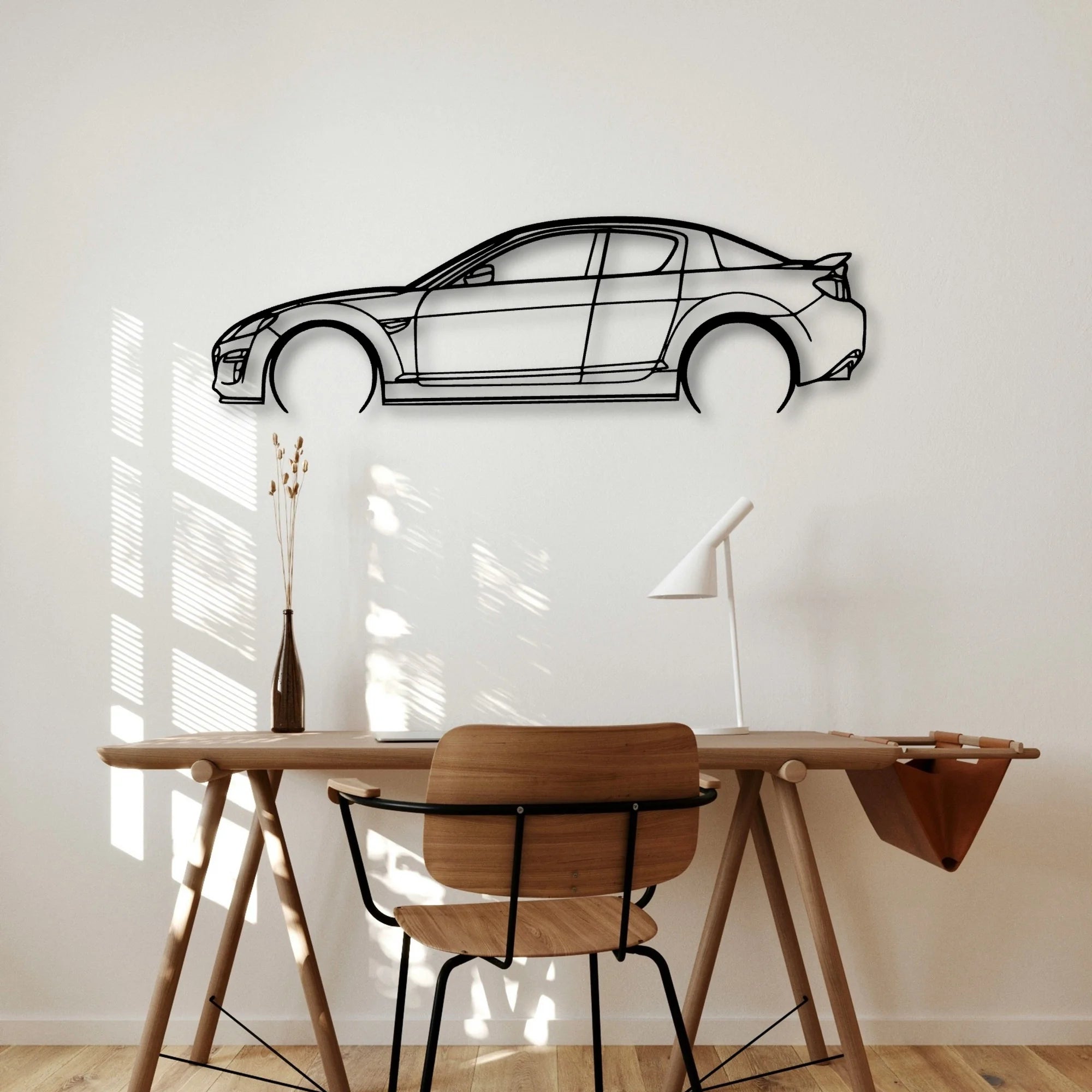 RX8 2 Classic Silhouette Metal Wall Art - Automotive Garage Decor