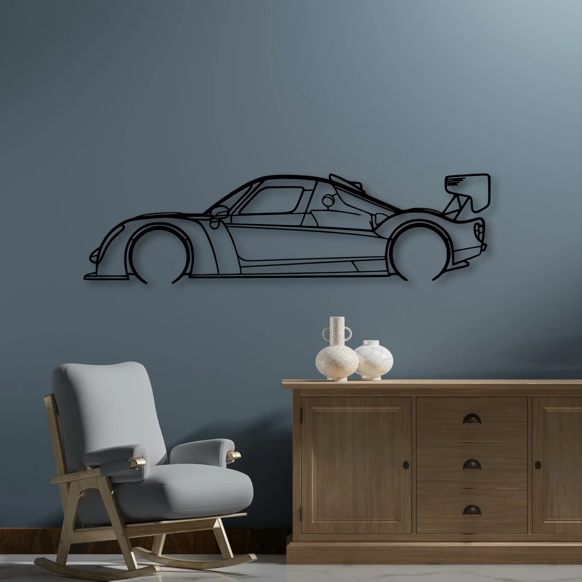 RXC 2014 Classic Silhouette Metal Wall Art - Automotive Garage Decor