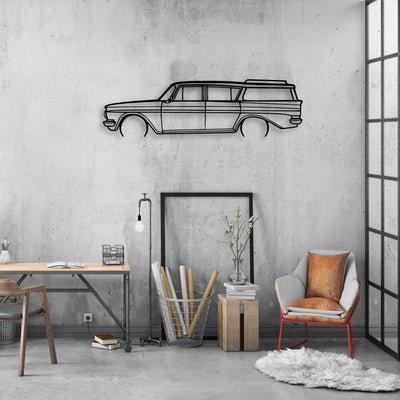 Rambler Wagon 1961 Classic Silhouette Metal Wall Art - Automotive Garage Decor