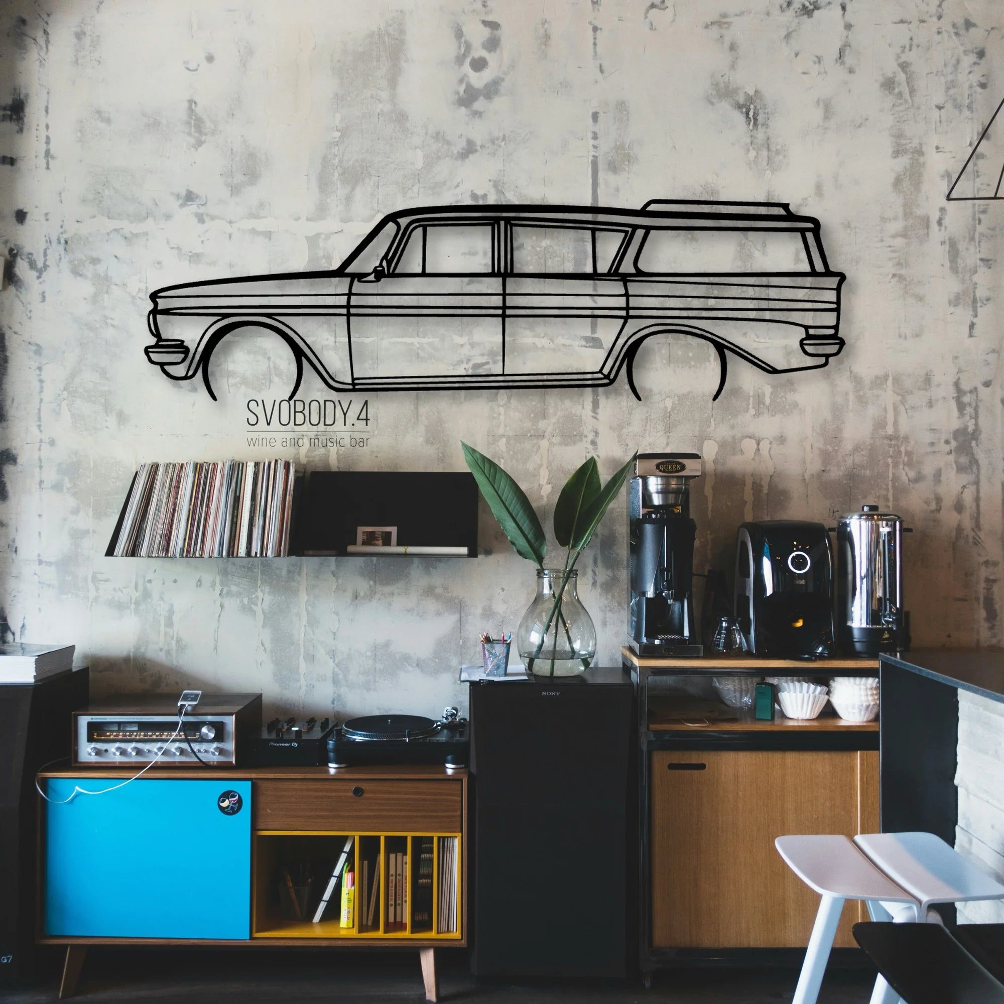 Rambler Wagon 1961 Classic Silhouette Metal Wall Art - Automotive Garage Decor