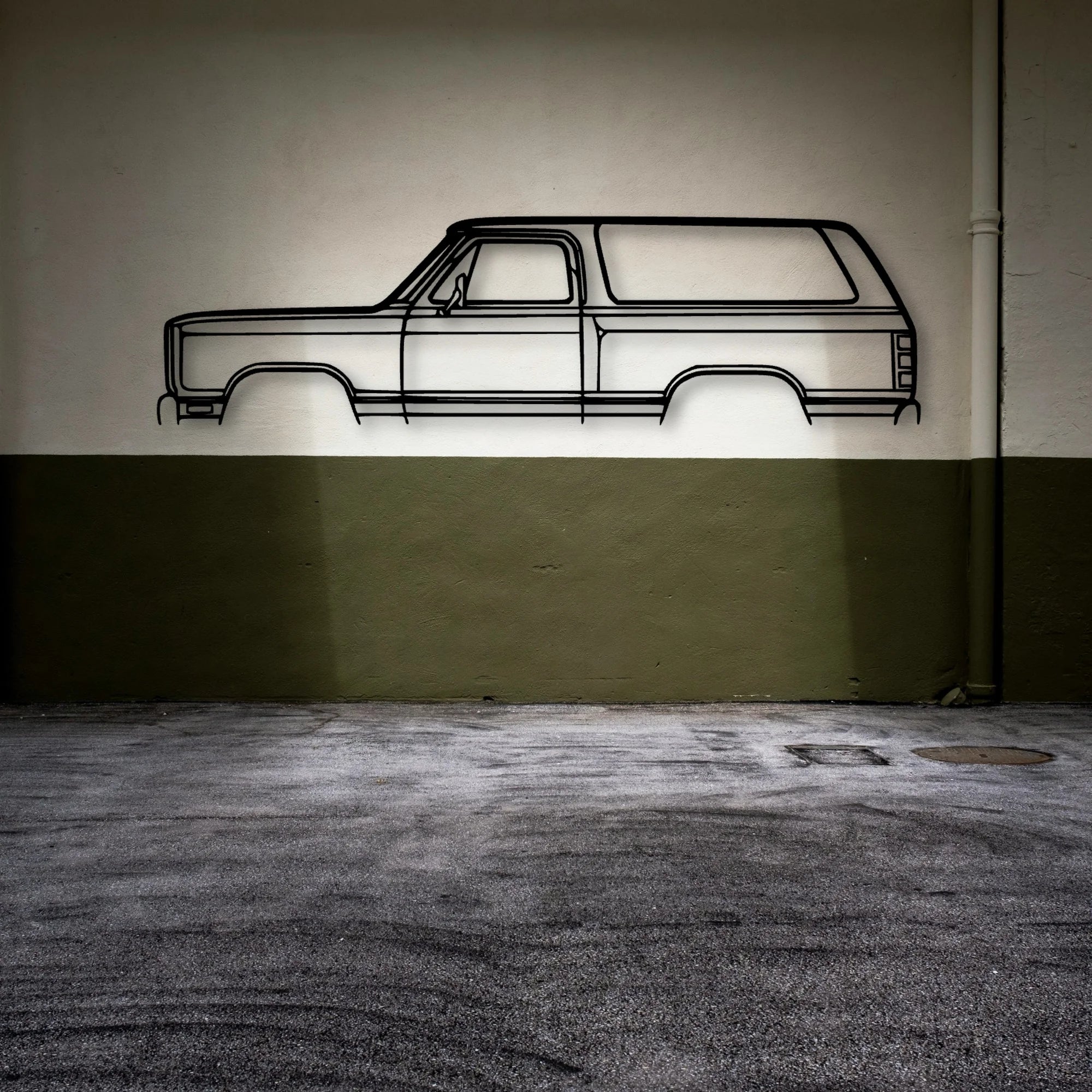 Ramcharger Prospector 1985 Classic Silhouette Metal Wall Art - Automotive Garage Decor