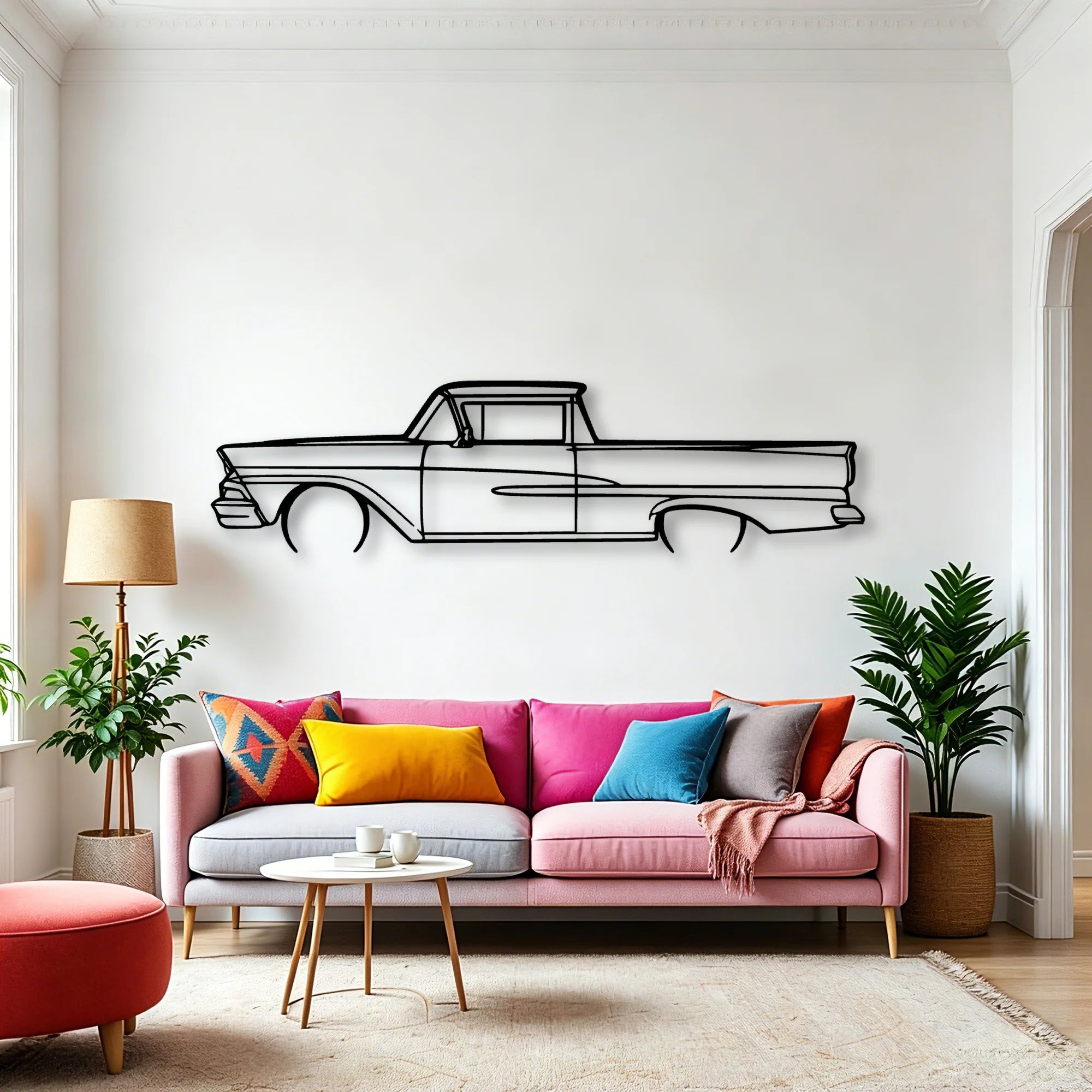 Ranchero 1958 Classic Silhouette Metal Wall Art - Automotive Garage Decor