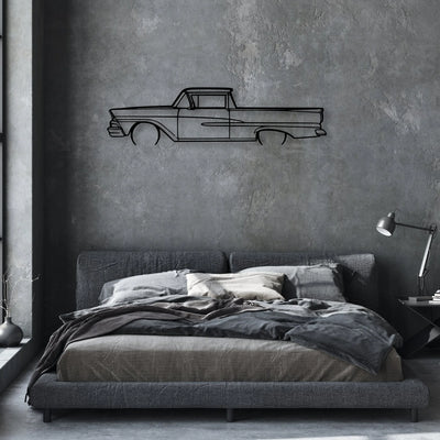 Ranchero 1958 Classic Silhouette Metal Wall Art - Automotive Garage Decor