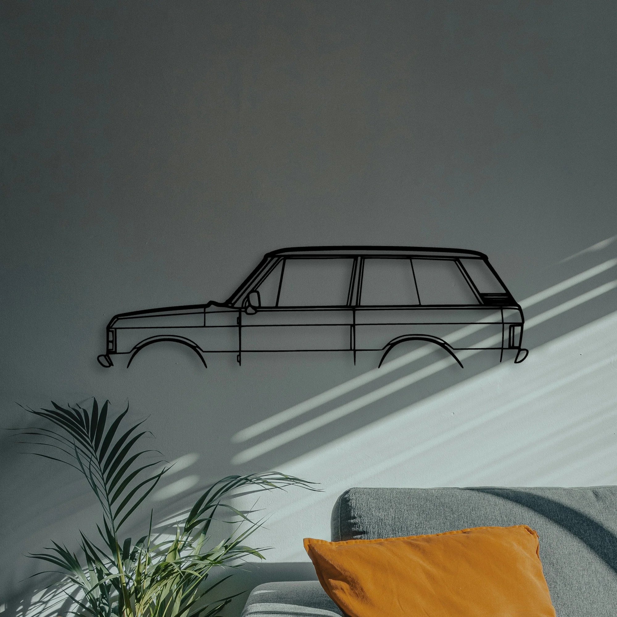 Range 2 Doors Classic Silhouette Metal Wall Art - Automotive Garage Decor