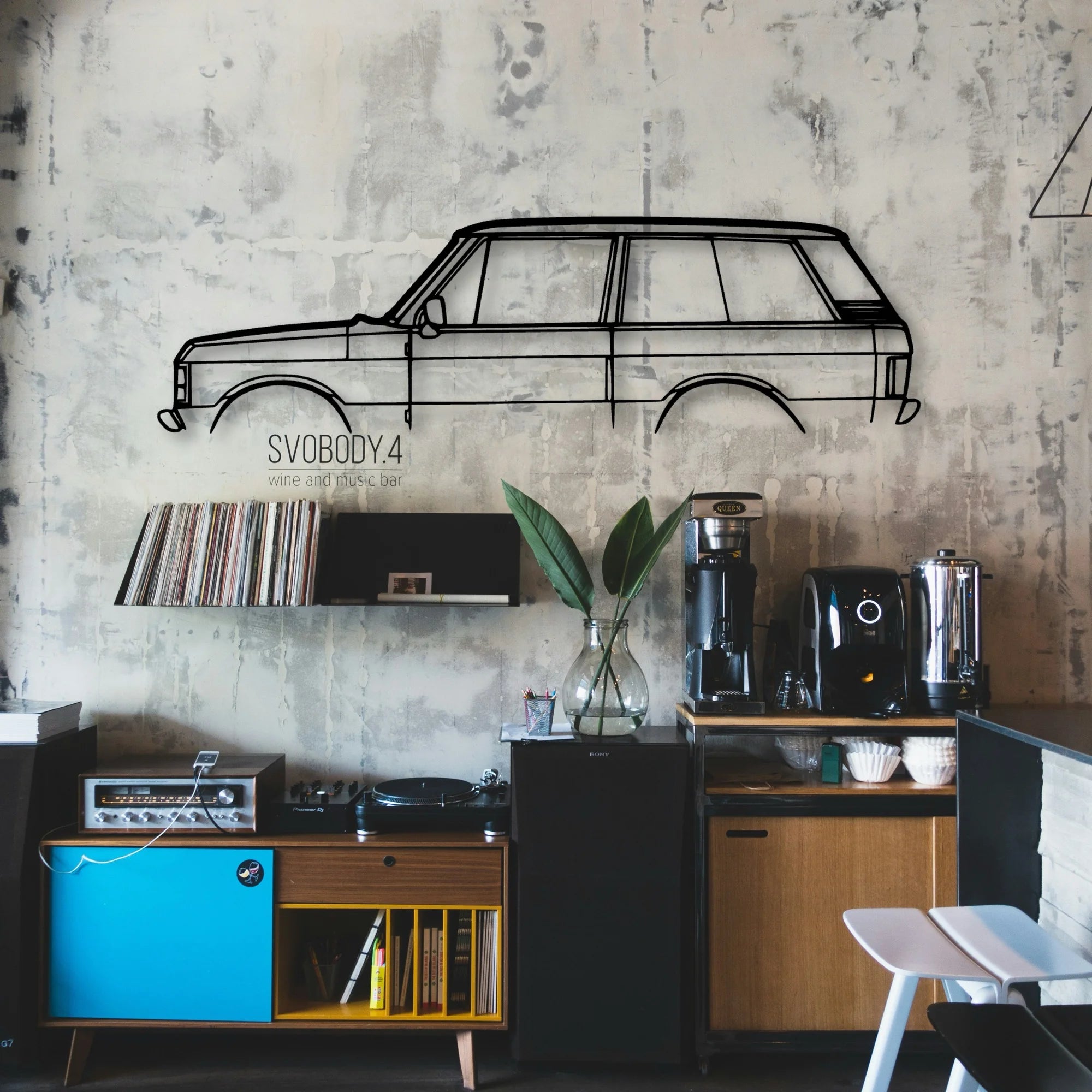 Range 2 Doors Classic Silhouette Metal Wall Art - Automotive Garage Decor