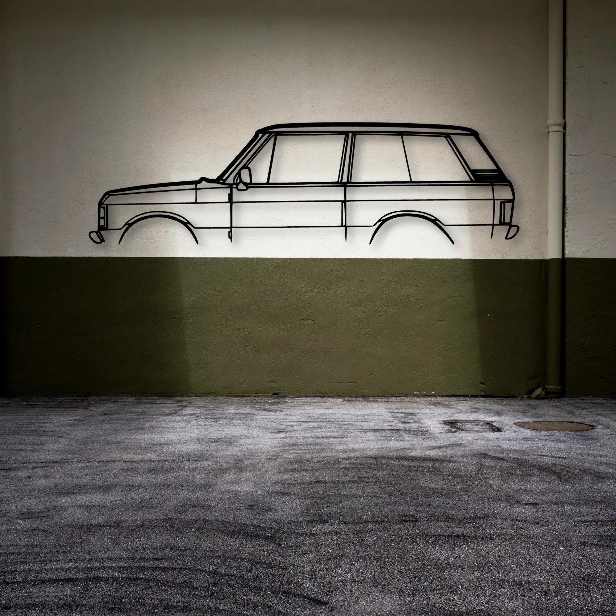 Range 2 Doors Classic Silhouette Metal Wall Art - Automotive Garage Decor