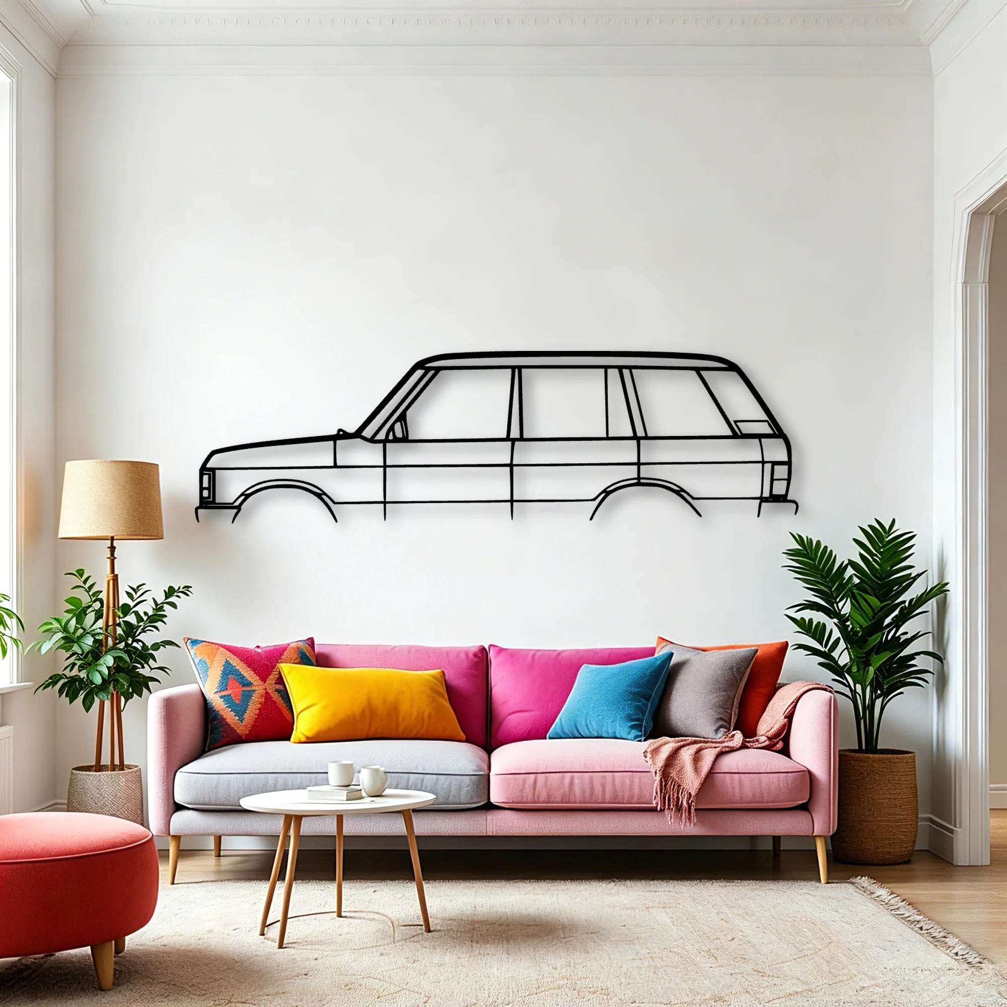 Range Rover LWB Classic Silhouette Metal Wall Art - Automotive Garage Decor