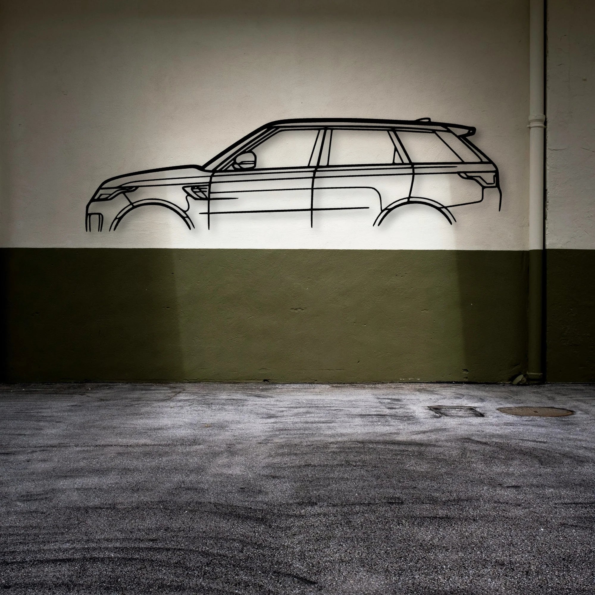 Range SVR Classic Silhouette Metal Wall Art - Automotive Garage Decor