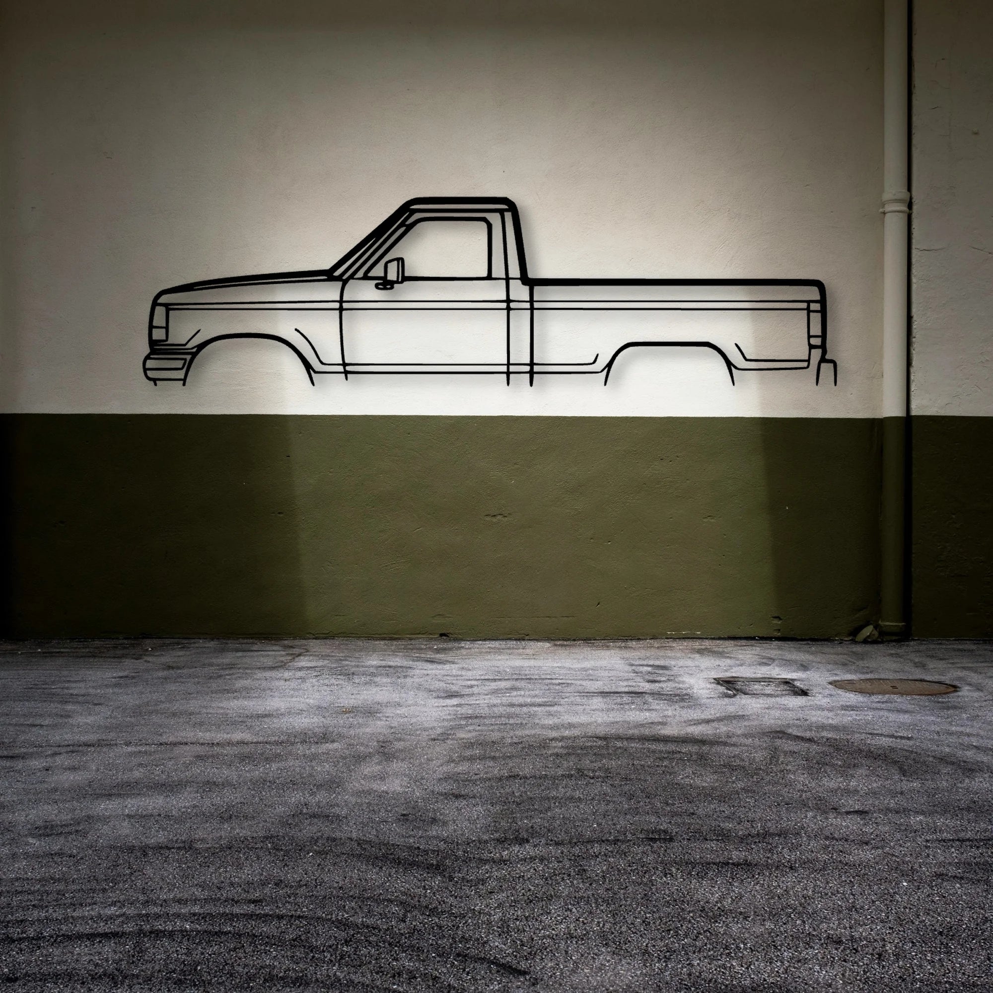 Ranger 1992 Classic Silhouette Metal Wall Art - Automotive Garage Decor