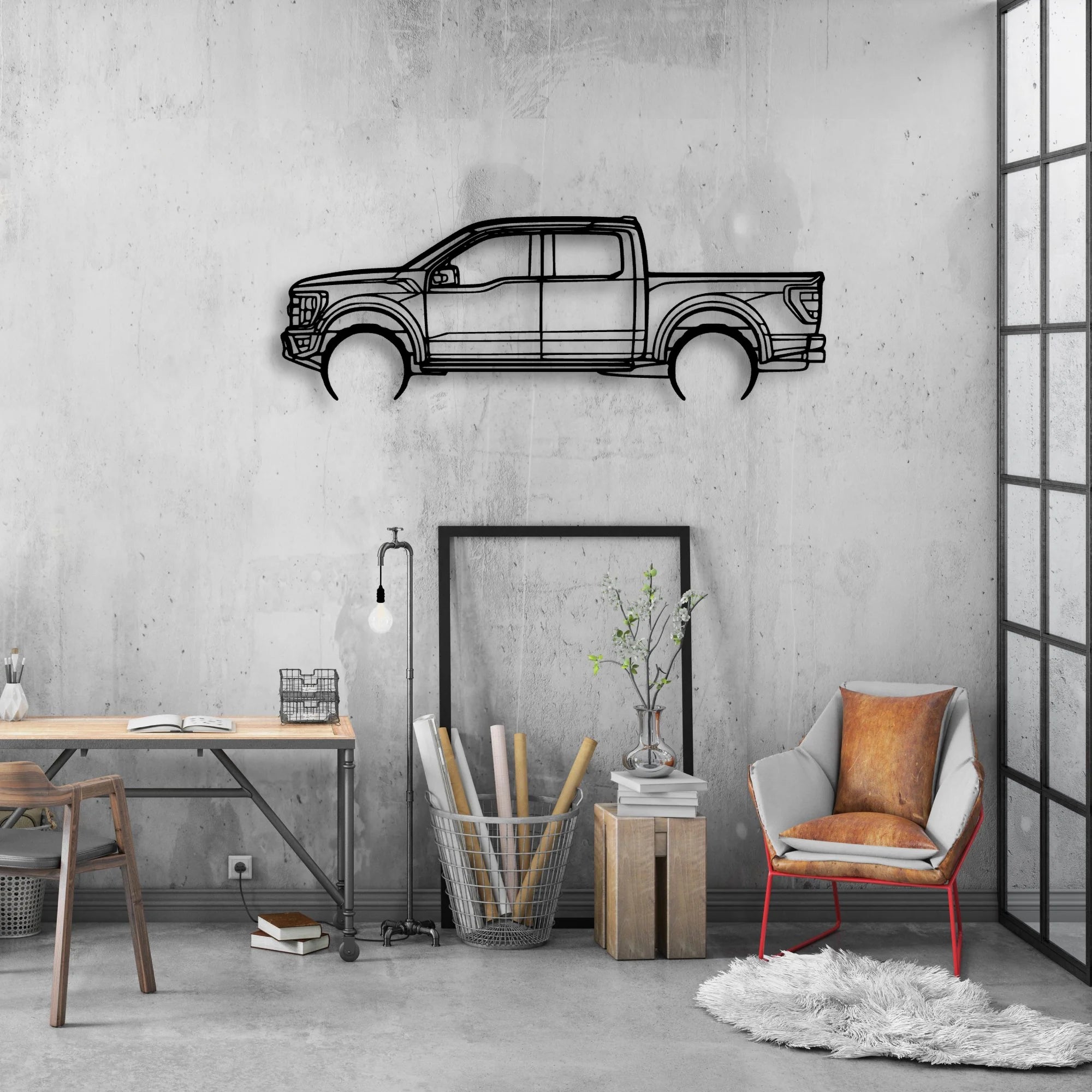 Raptor 2022 Classic Silhouette Metal Wall Art - Automotive Garage Decor