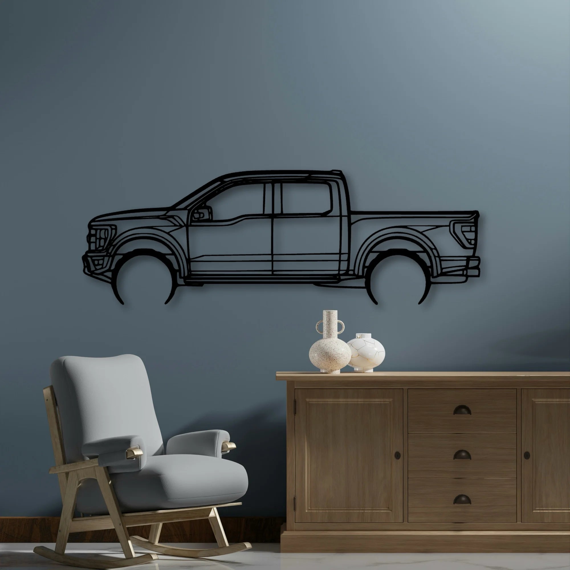 Raptor 2022 Classic Silhouette Metal Wall Art - Automotive Garage Decor