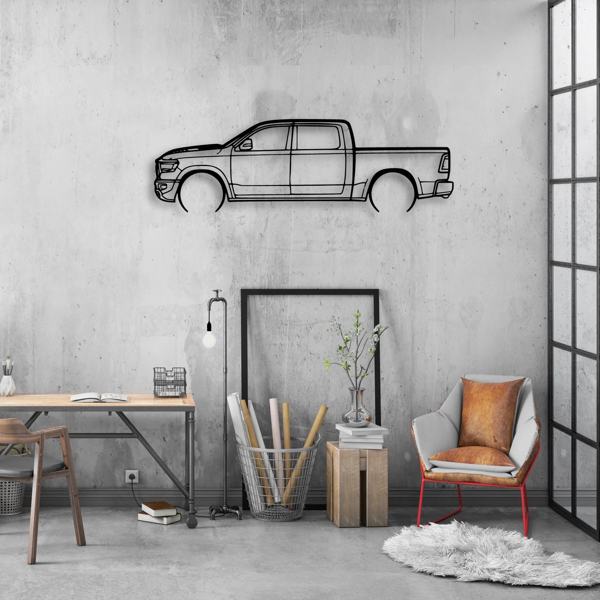 Rebel Classic Silhouette Metal Wall Art - Automotive Garage Decor