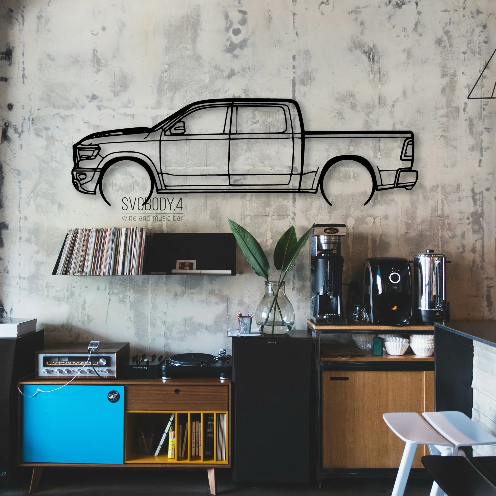 Rebel Classic Silhouette Metal Wall Art - Automotive Garage Decor