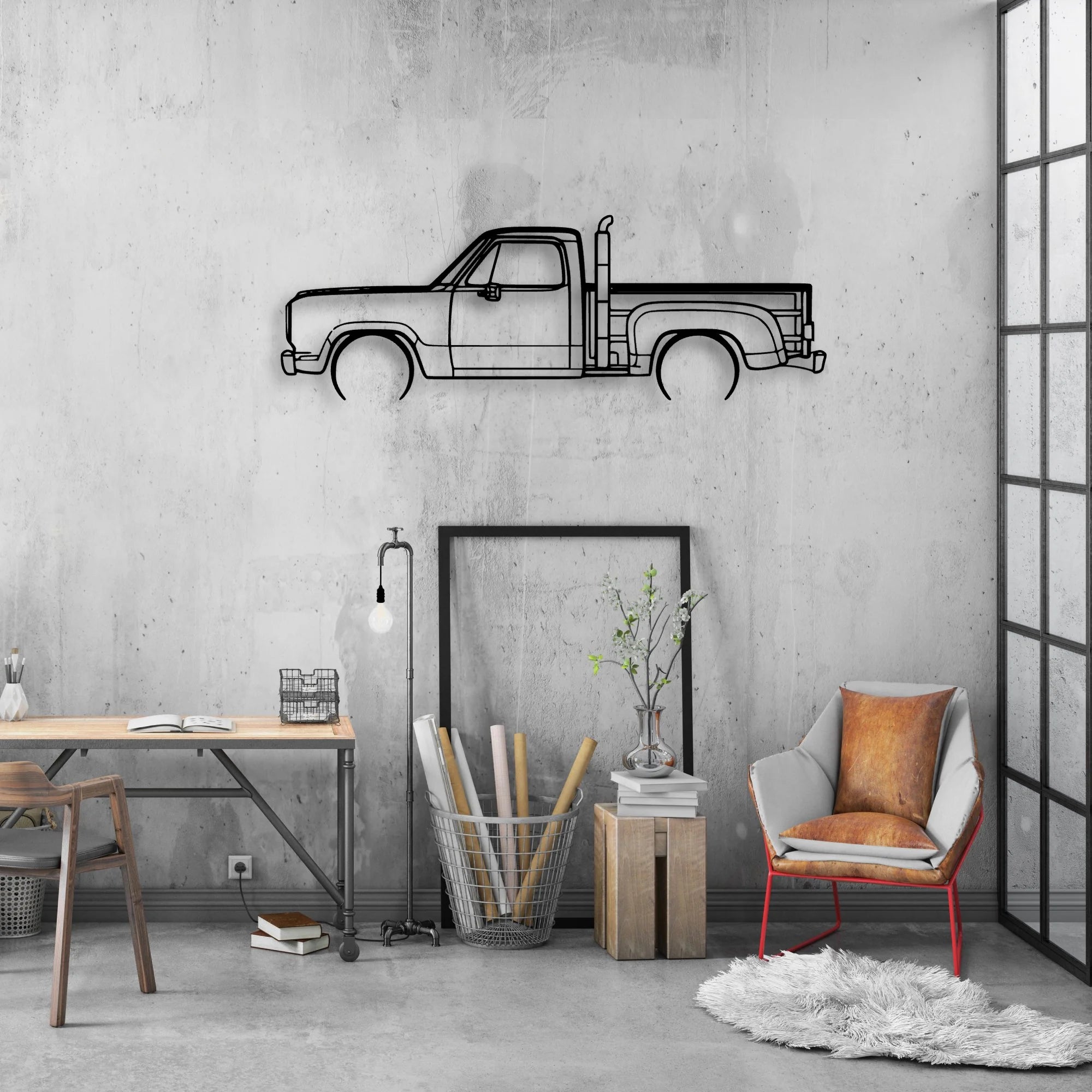Red Express 1979 Classic Silhouette Metal Wall Art - Automotive Garage Decor