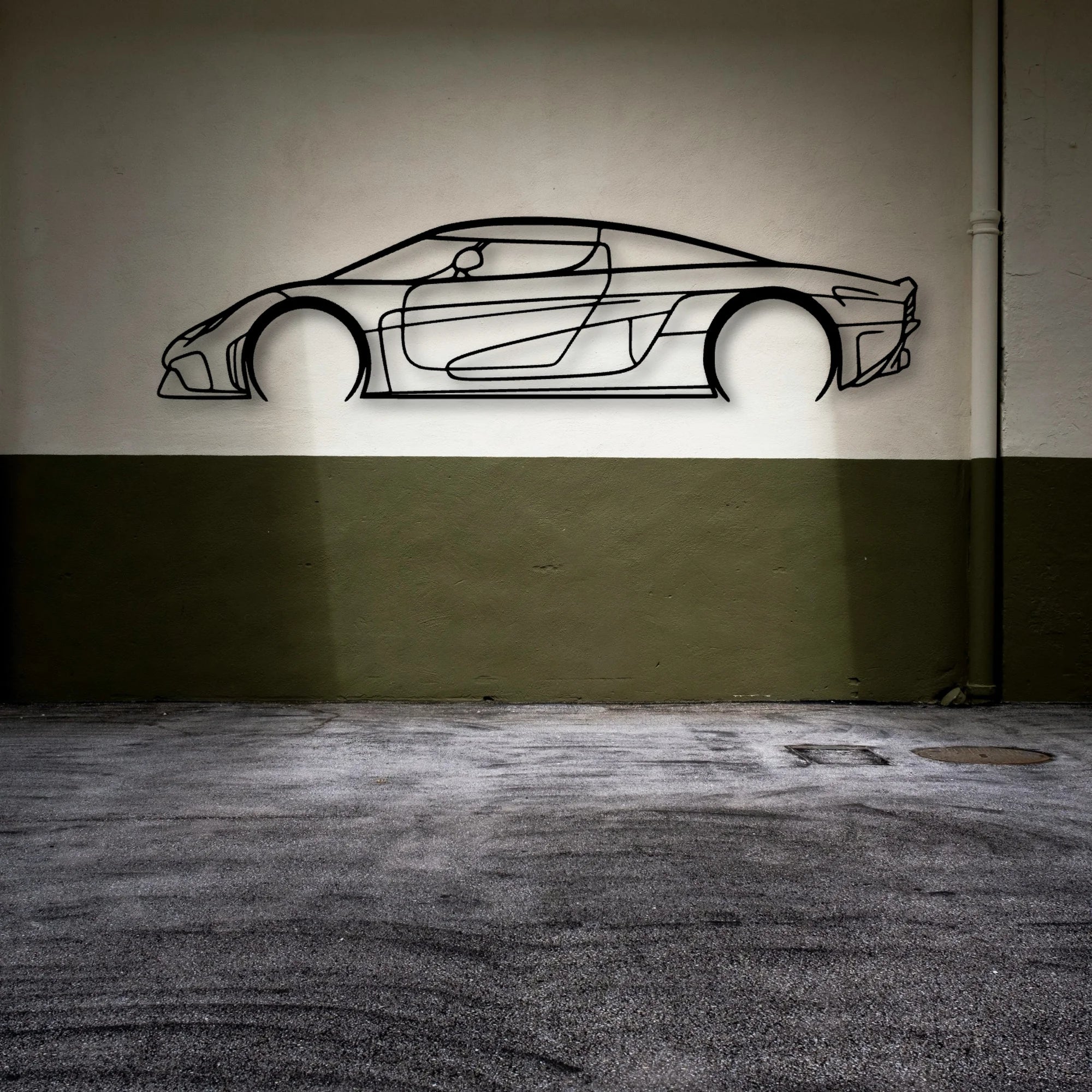 Regera Classic Silhouette Metal Wall Art - Automotive Garage Decor