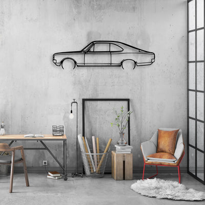 Rekord C 1970 Classic Silhouette Metal Wall Art - Automotive Garage Decor