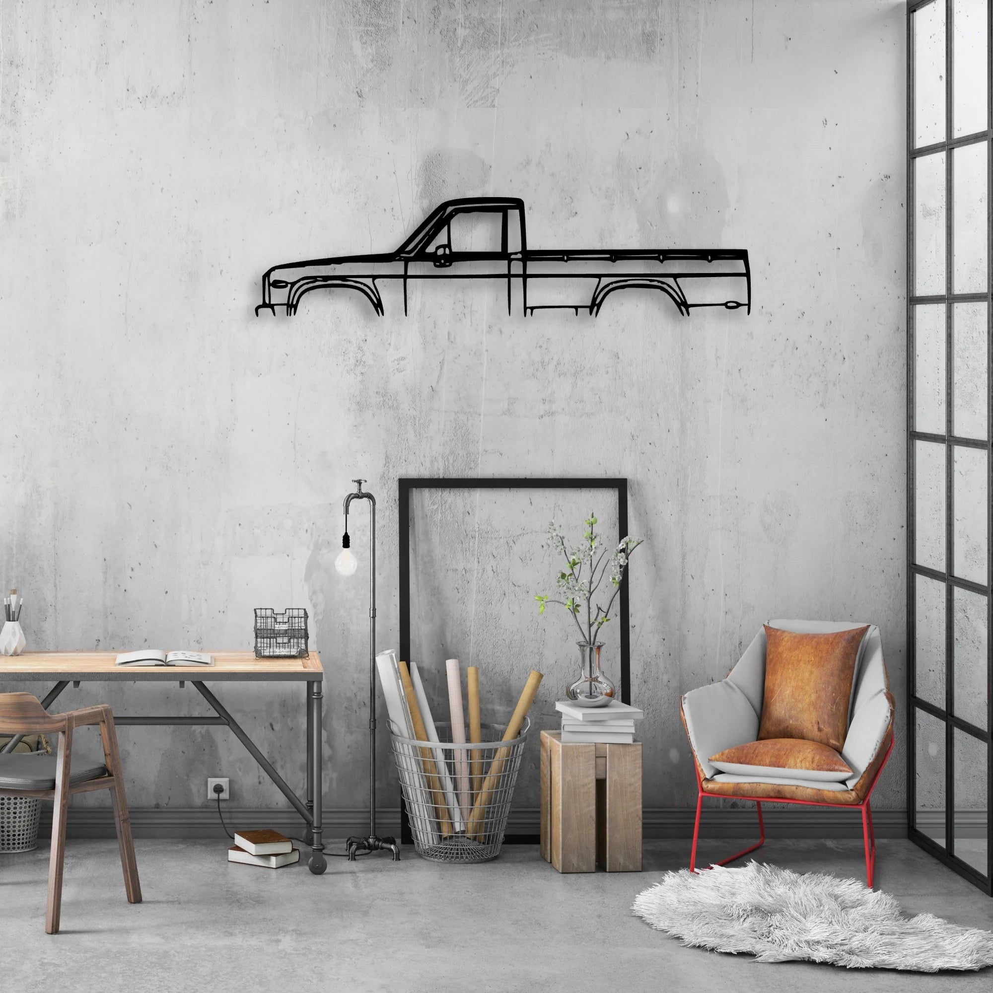 Repu 1974 Classic Silhouette Metal Wall Art - Automotive Garage Decor