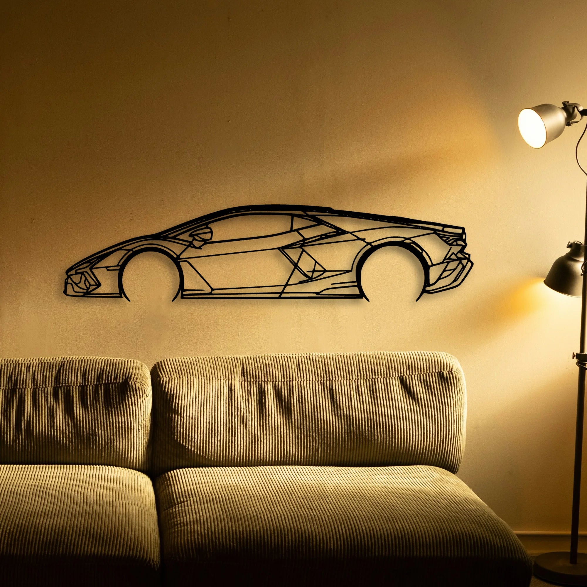 Revuelto Classic Silhouette Metal Wall Art - Automotive Garage Decor