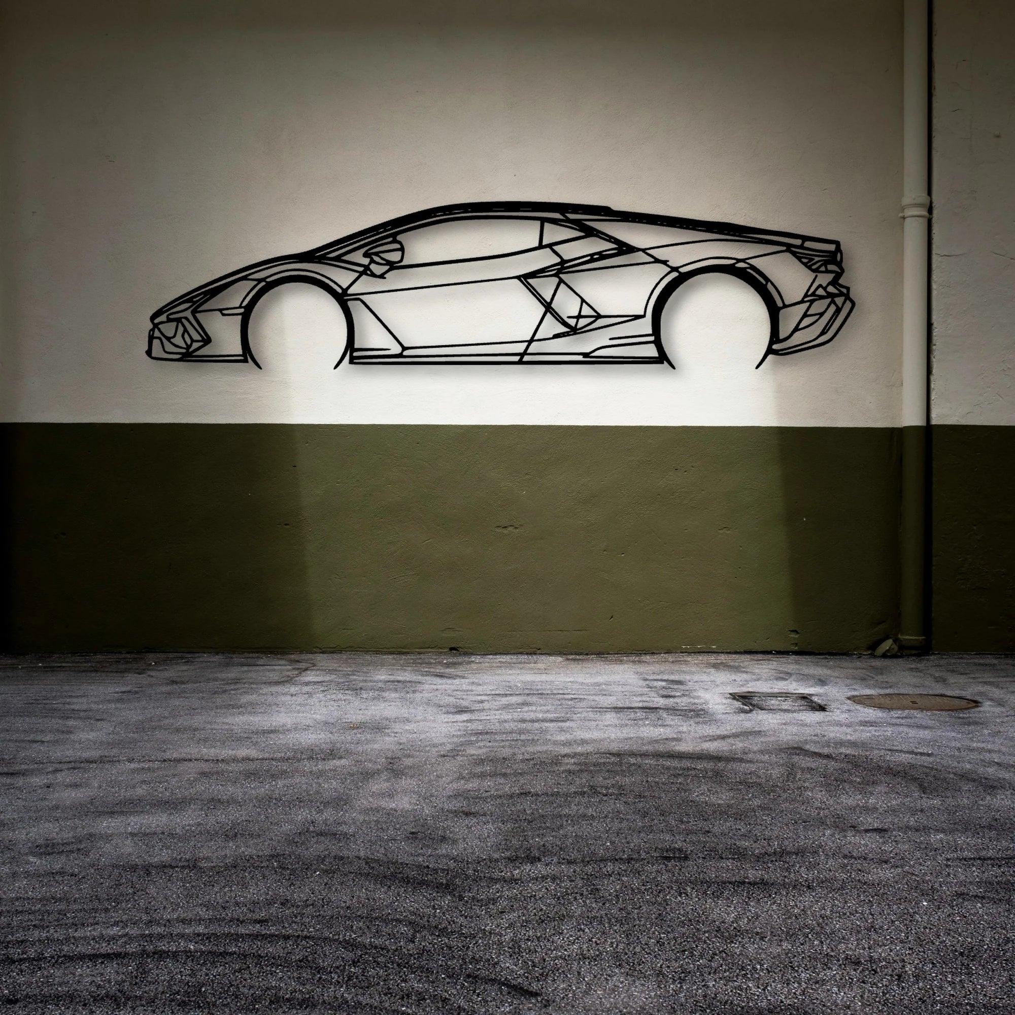 Revuelto Classic Silhouette Metal Wall Art - Automotive Garage Decor