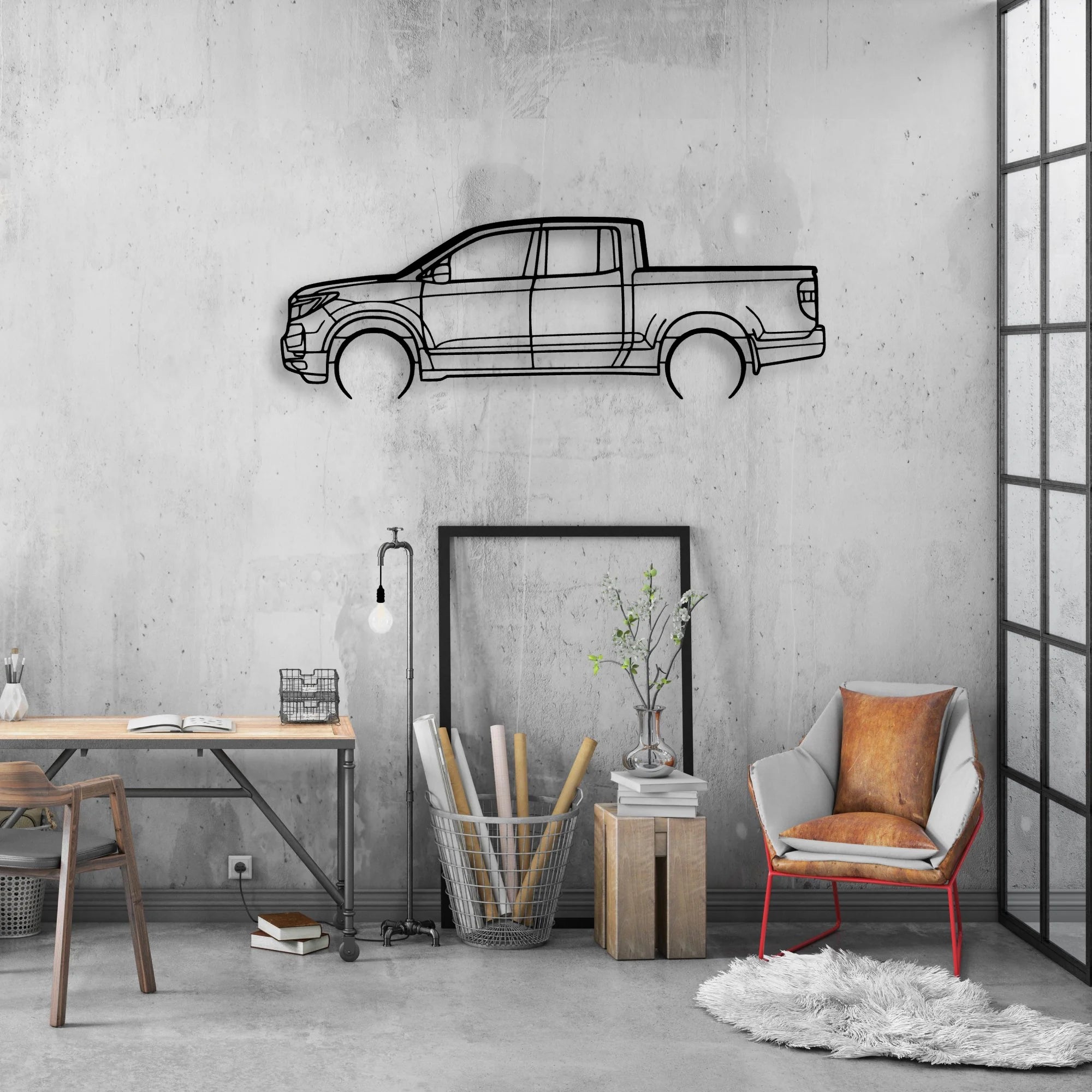 Ridgeline 2022 Classic Silhouette Metal Wall Art - Automotive Garage Decor