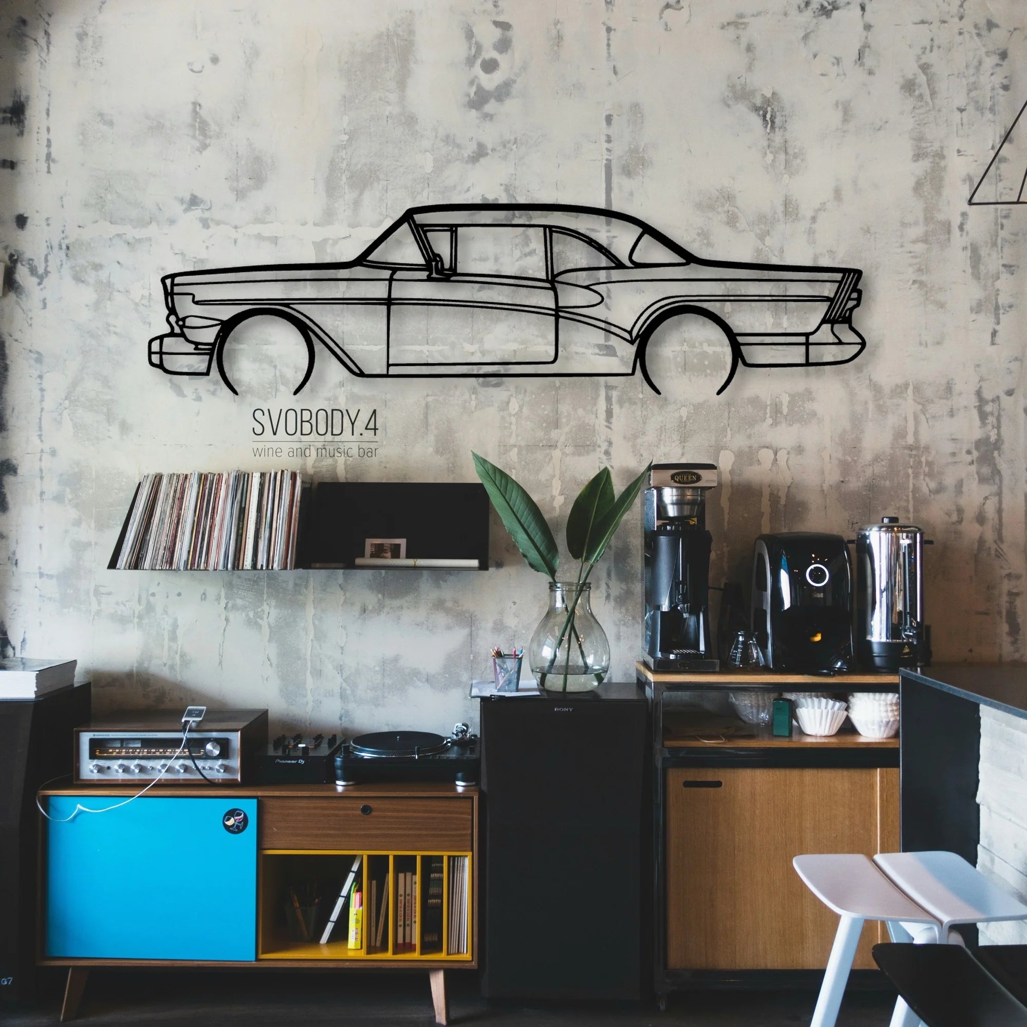 Riv 1957 Classic Silhouette Metal Wall Art - Automotive Garage Decor