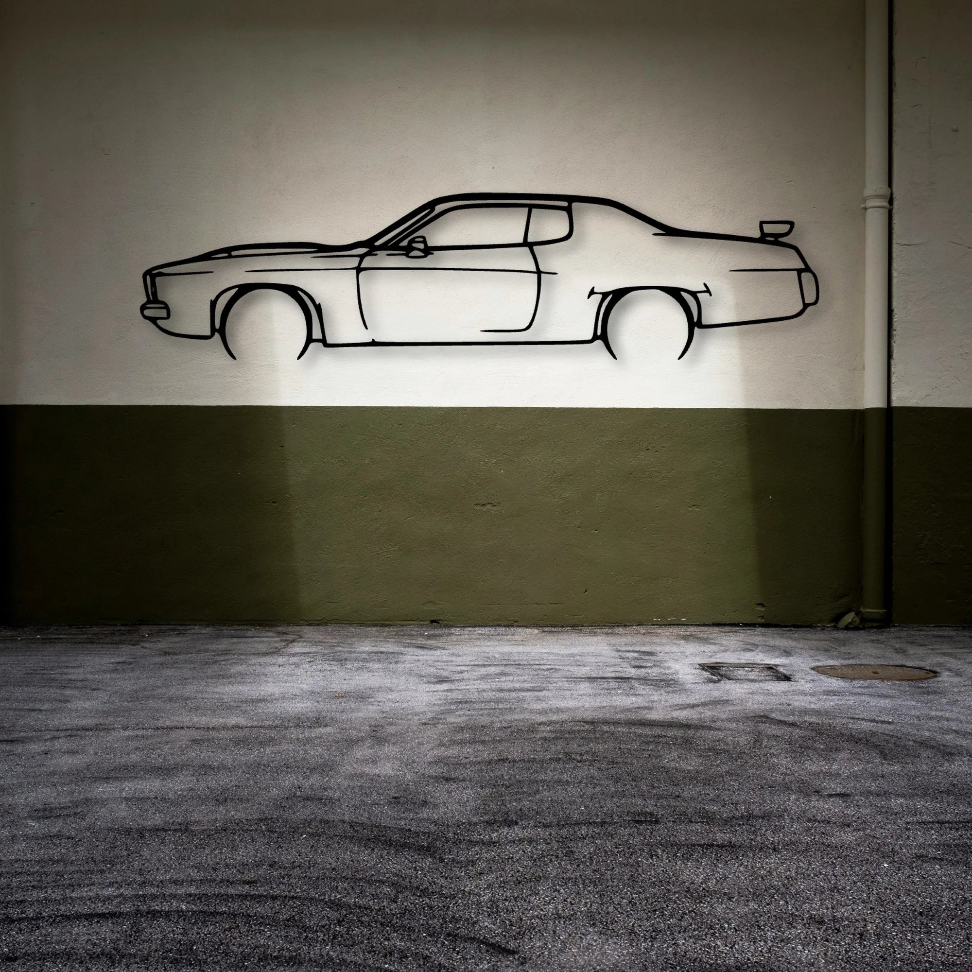 Road Runner 1974 Classic Silhouette Metal Wall Art - Automotive Garage Decor