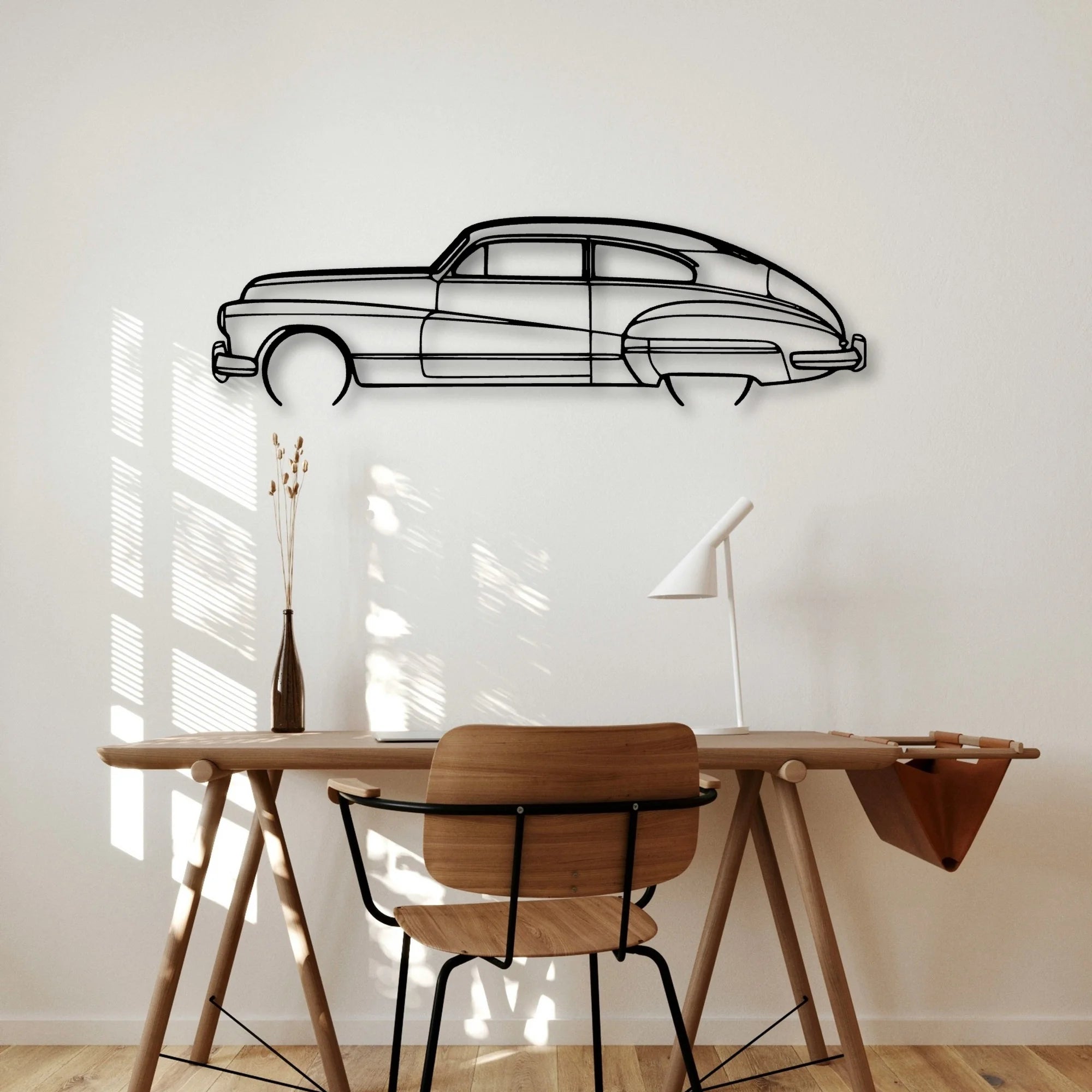 Roadmaster 1948 Classic Silhouette Metal Wall Art - Automotive Garage Decor