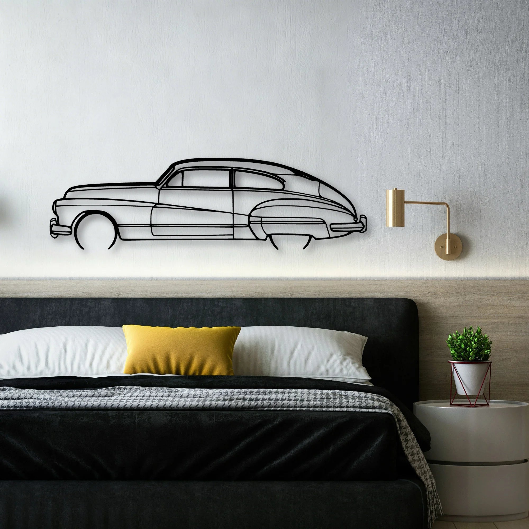 Roadmaster 1948 Classic Silhouette Metal Wall Art - Automotive Garage Decor